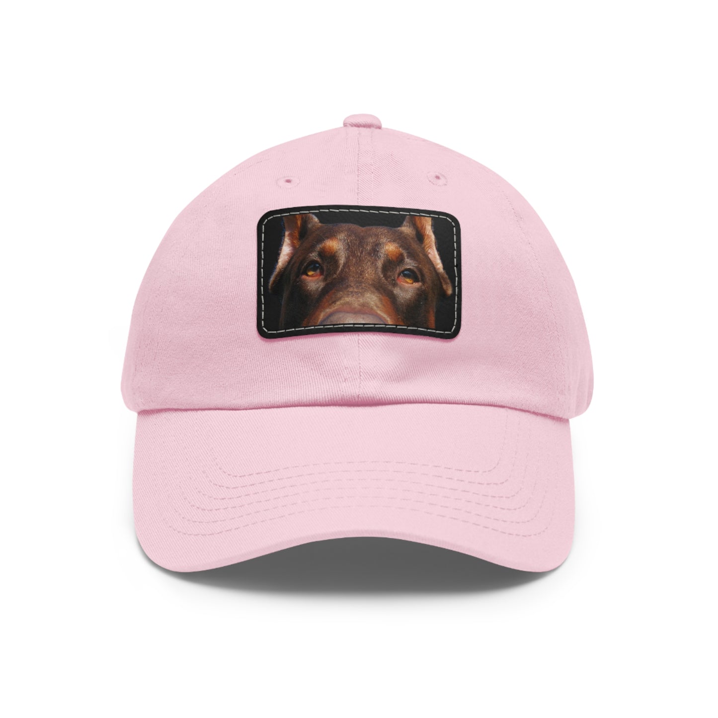 Doberman 1 Rust Dad Hat with Leather Patch (Rectangle)