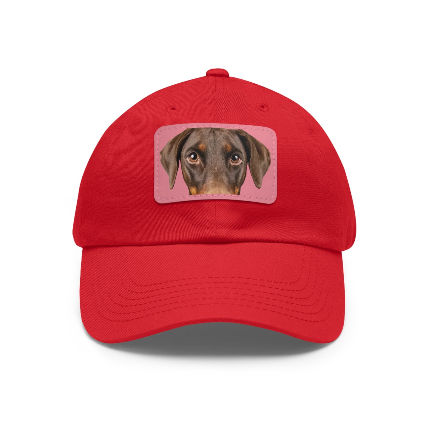 Doberman N 1 Rust Dad Hat with Leather Patch (Rectangle)