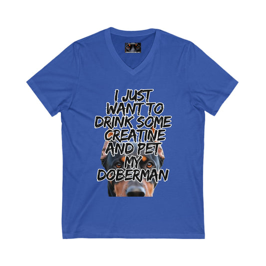 Just 4 Unisex Jersey Short Sleeve V-Neck Tee