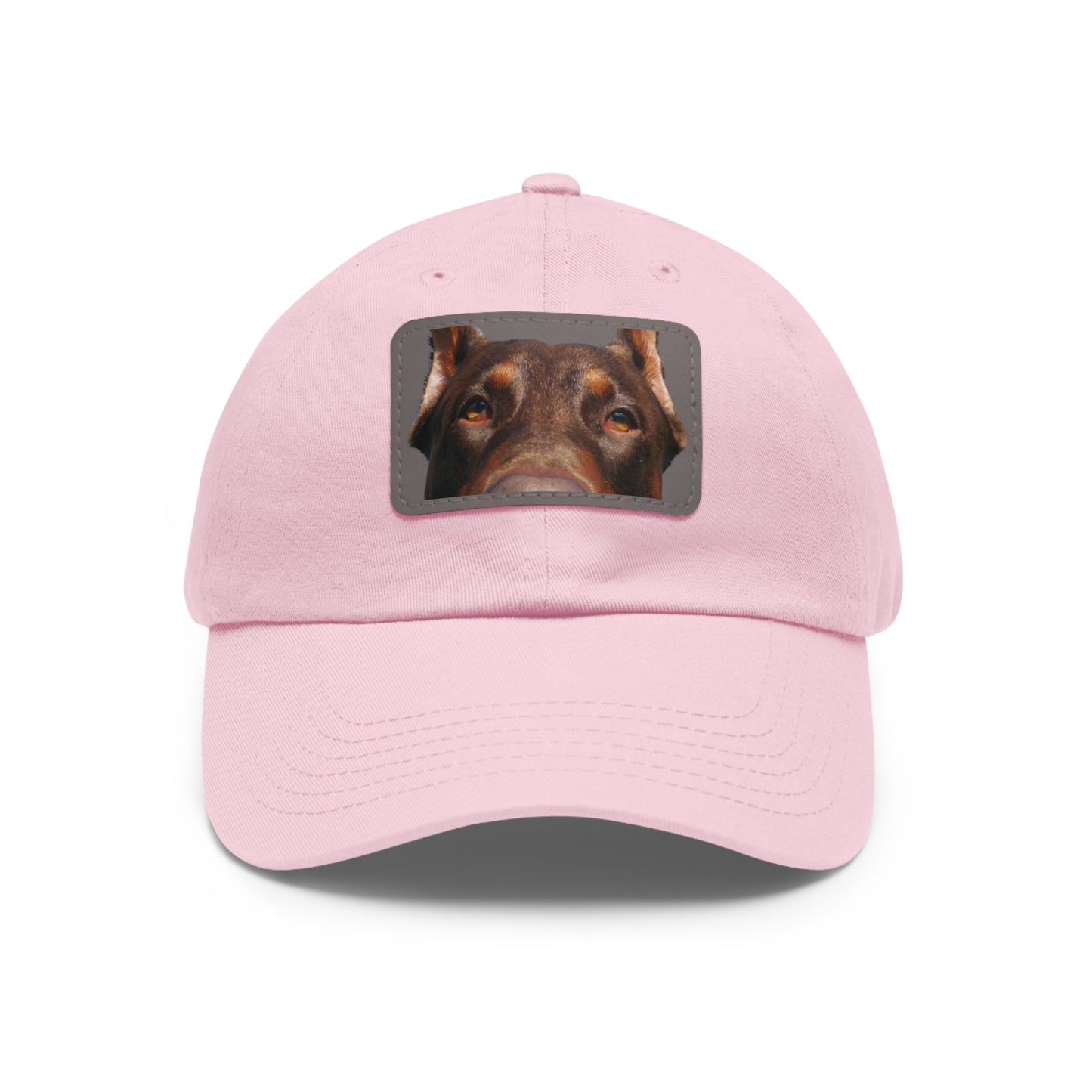 Doberman 1 Rust Dad Hat with Leather Patch (Rectangle)