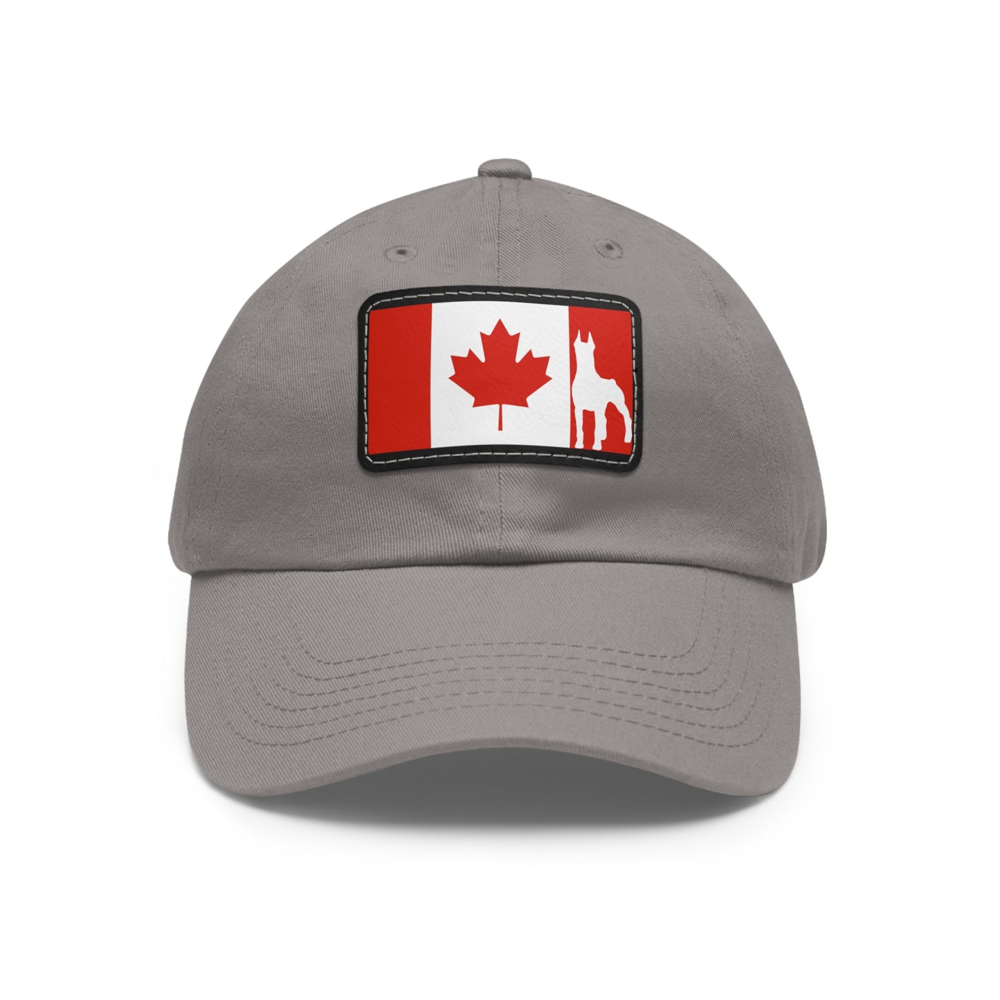 Doberman Protect Canada 2 Dad Hat with Leather Patch (Rectangle)