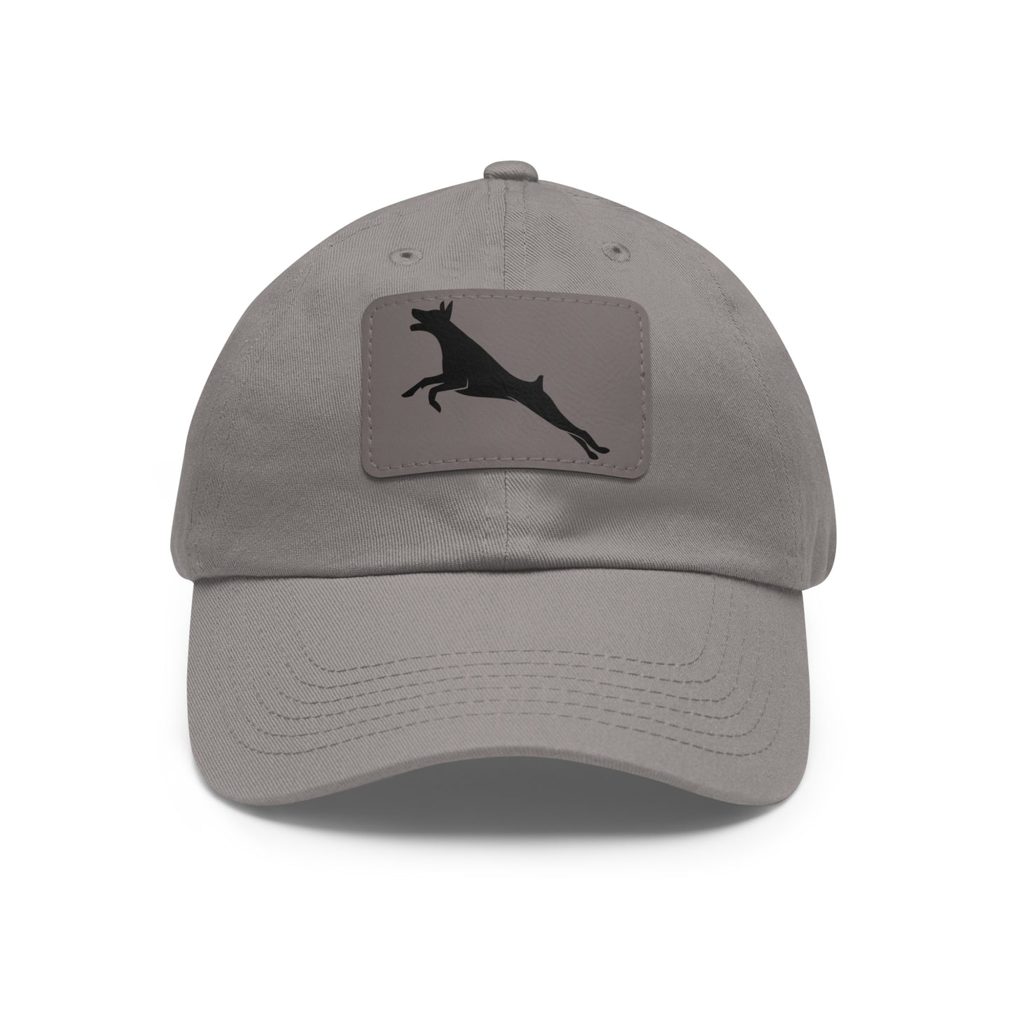 Run 2 Dad Hat with Leather Patch (Rectangle)