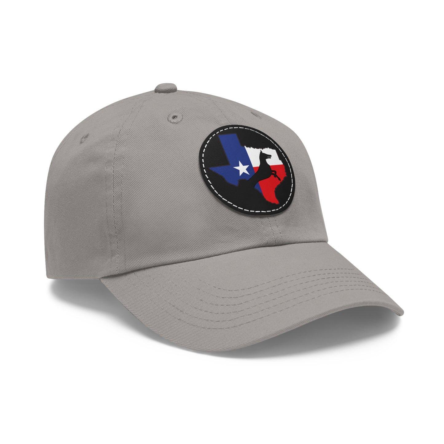 Texas 1 Dad Hat with Leather Patch (Round)