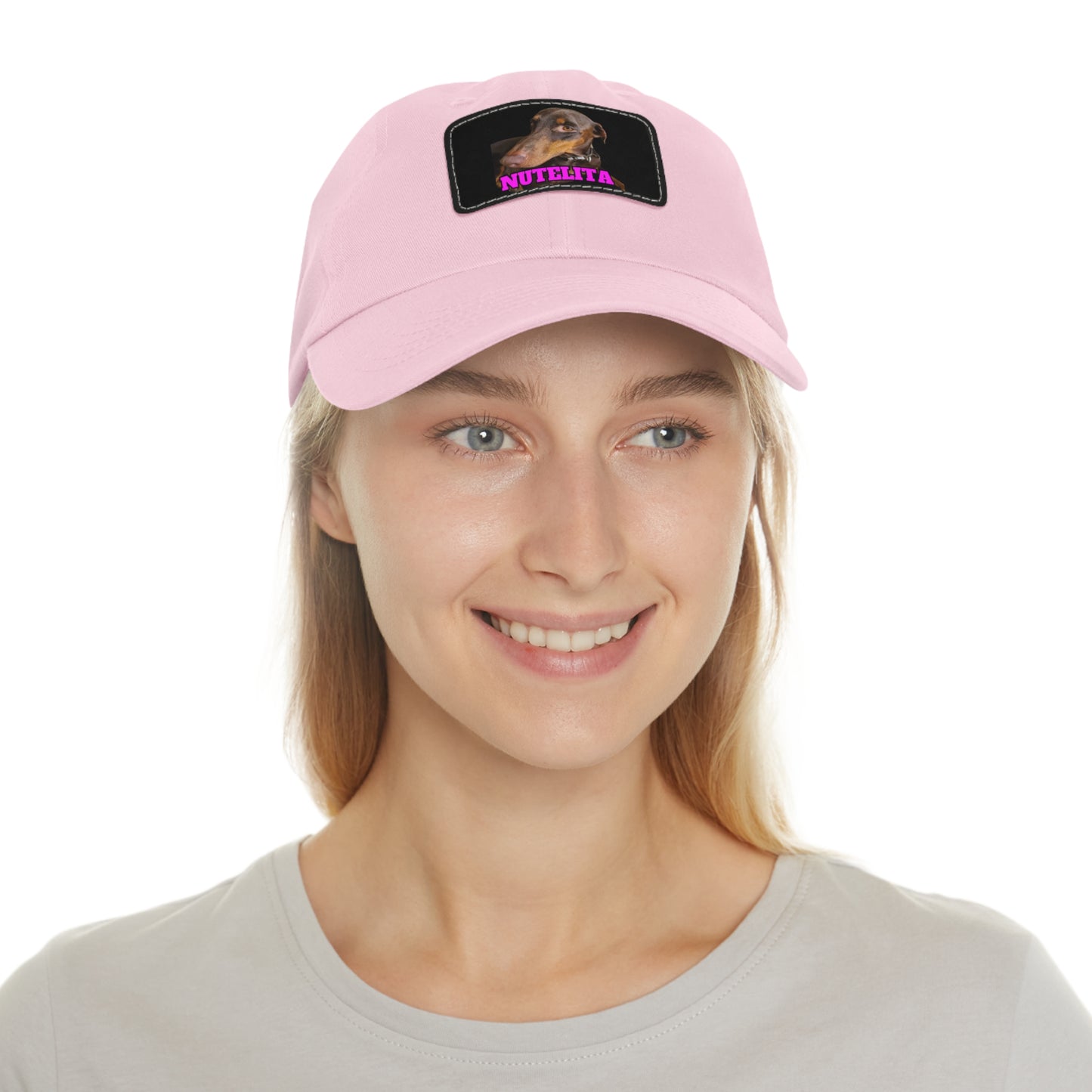Custom Picture & Text Dad Hat with Leather Patch (Rectangle)