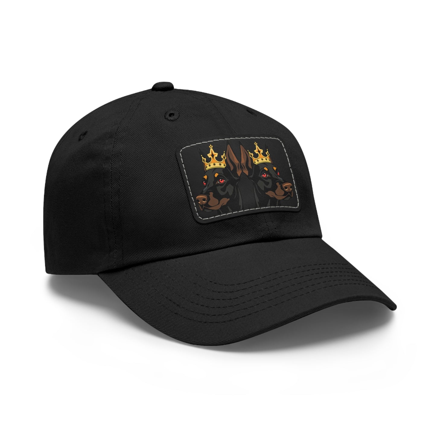 Crown 1 Dad Hat with Leather Patch (Rectangle)