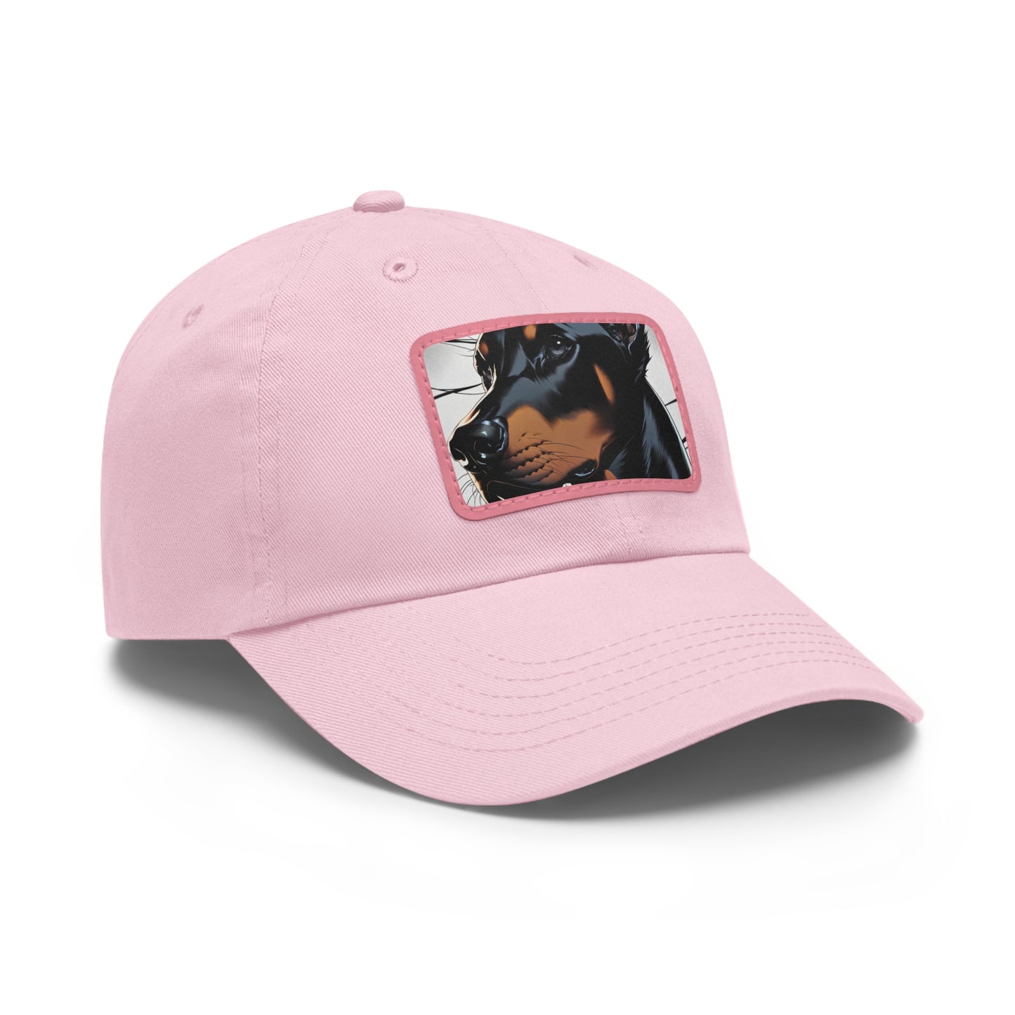 Doberman 1 Dad Hat with Leather Patch (Rectangle)