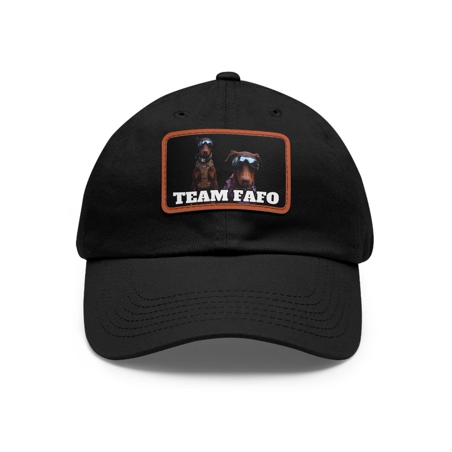 Custom Picture & Text Dad Hat with Leather Patch (Rectangle)