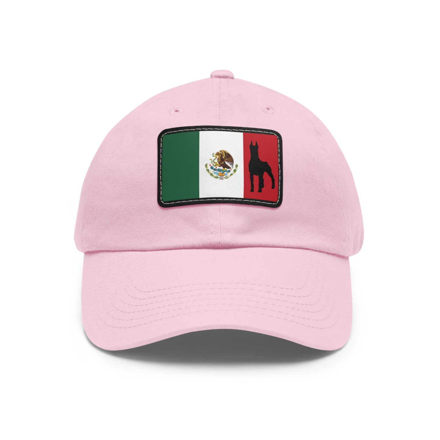 Doberman Mexico Protect 1 Dad Hat with Leather Patch (Rectangle)