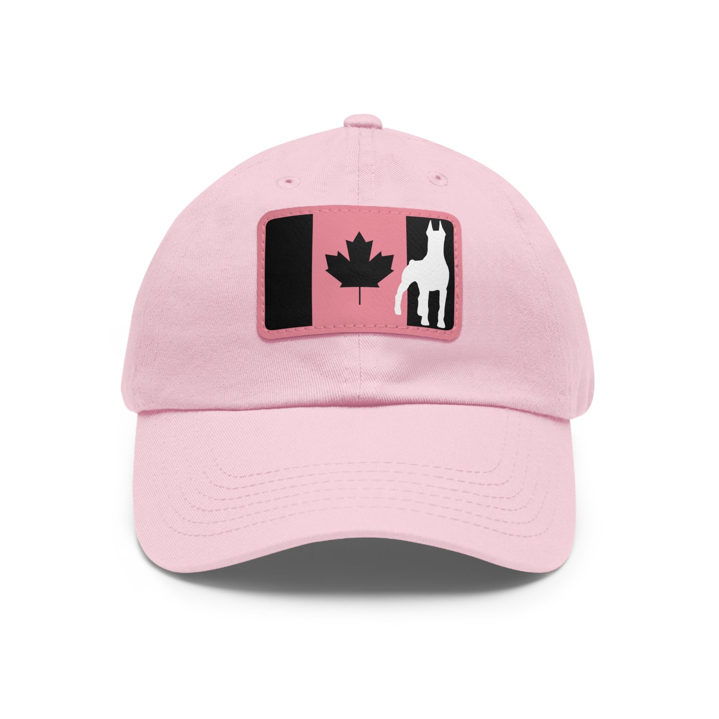 Doberman Protect Canada 1 Dad Hat with Leather Patch (Rectangle)