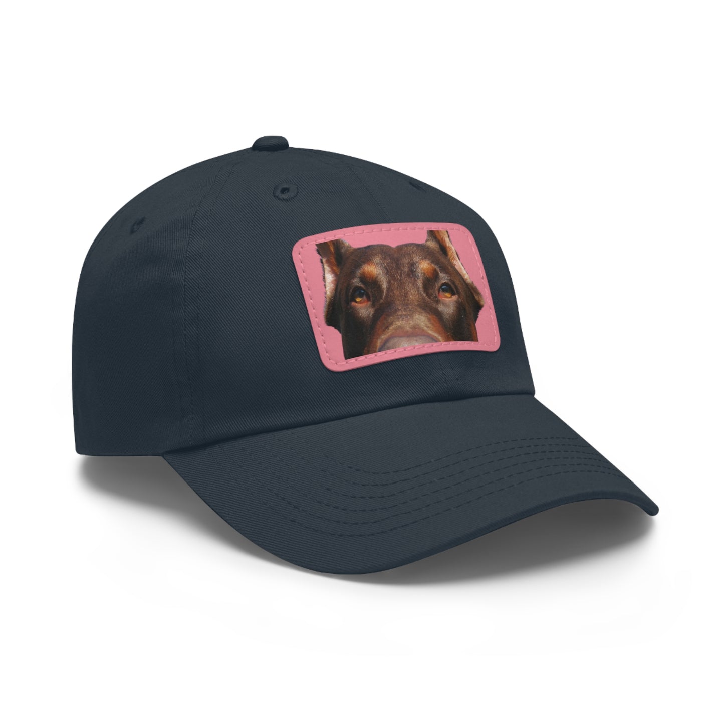 Doberman 1 Rust Dad Hat with Leather Patch (Rectangle)