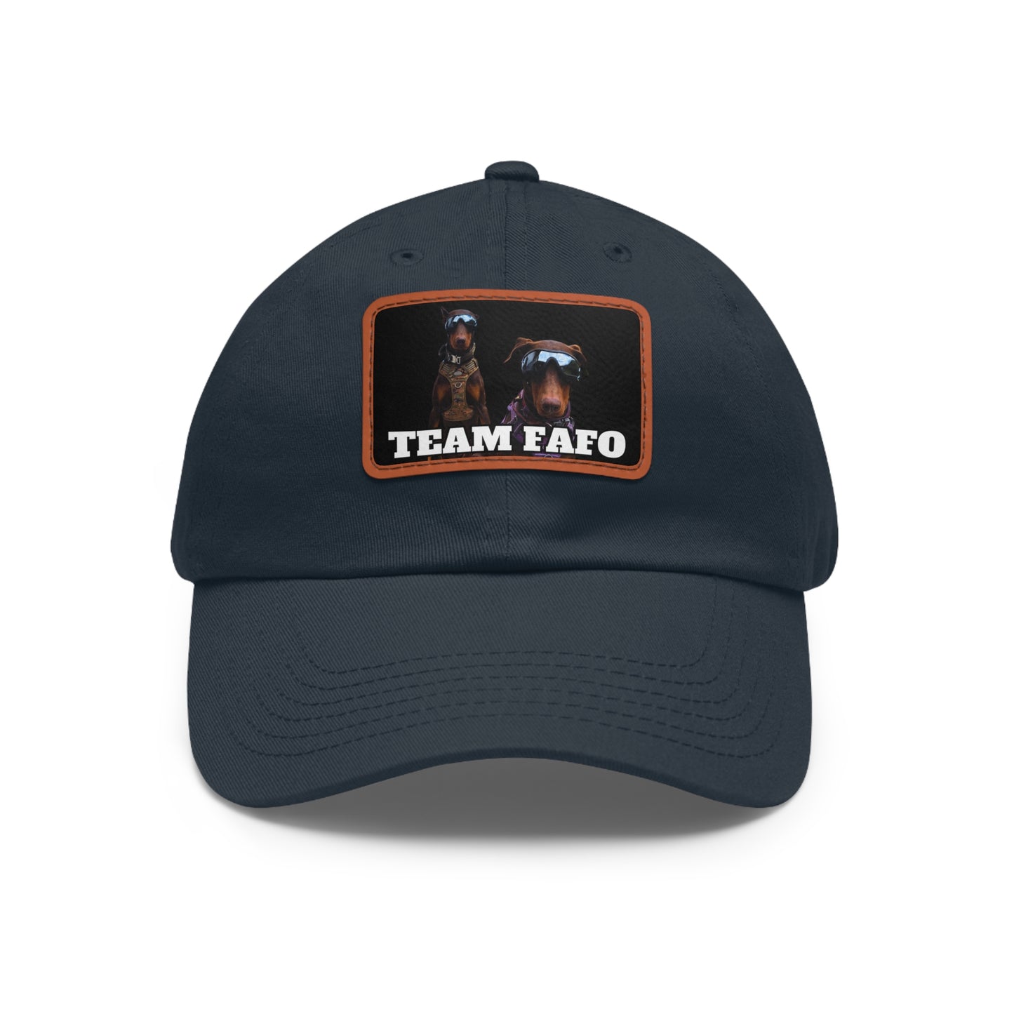 Custom Picture & Text Dad Hat with Leather Patch (Rectangle)