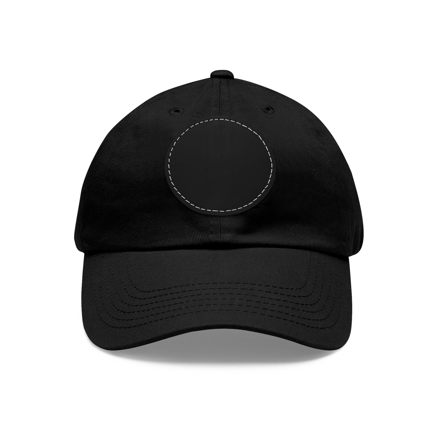 N 7 Dad Hat with Leather Patch (Round)