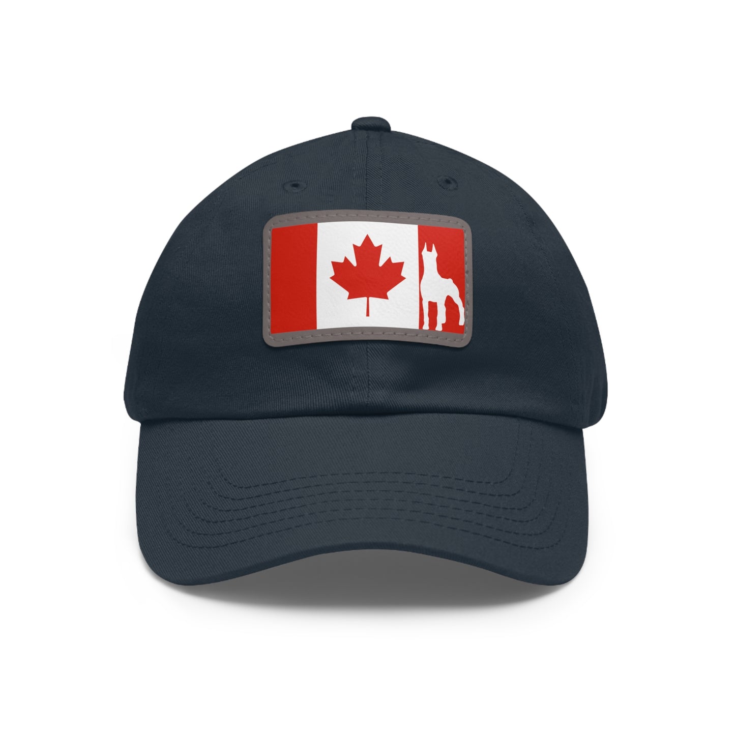 Doberman Protect Canada 2 Dad Hat with Leather Patch (Rectangle)