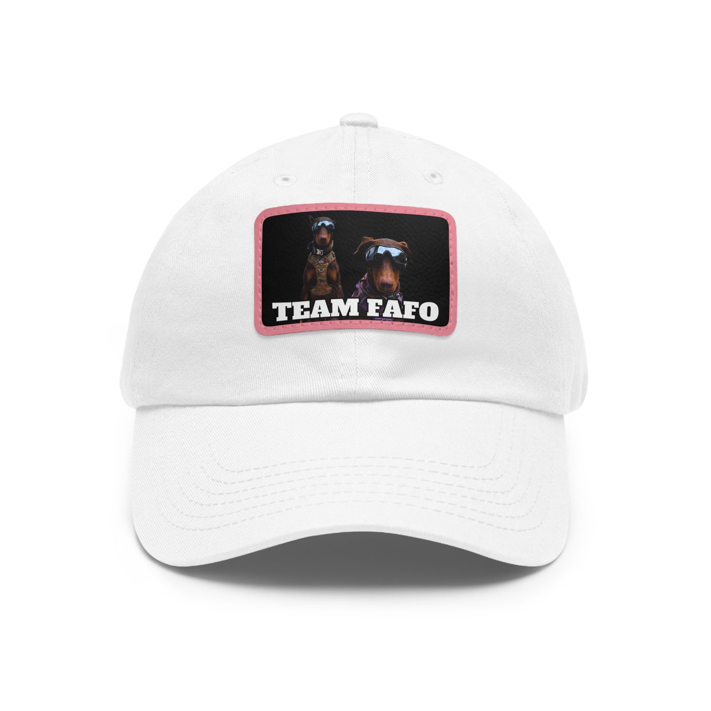 Custom Picture & Text Dad Hat with Leather Patch (Rectangle)