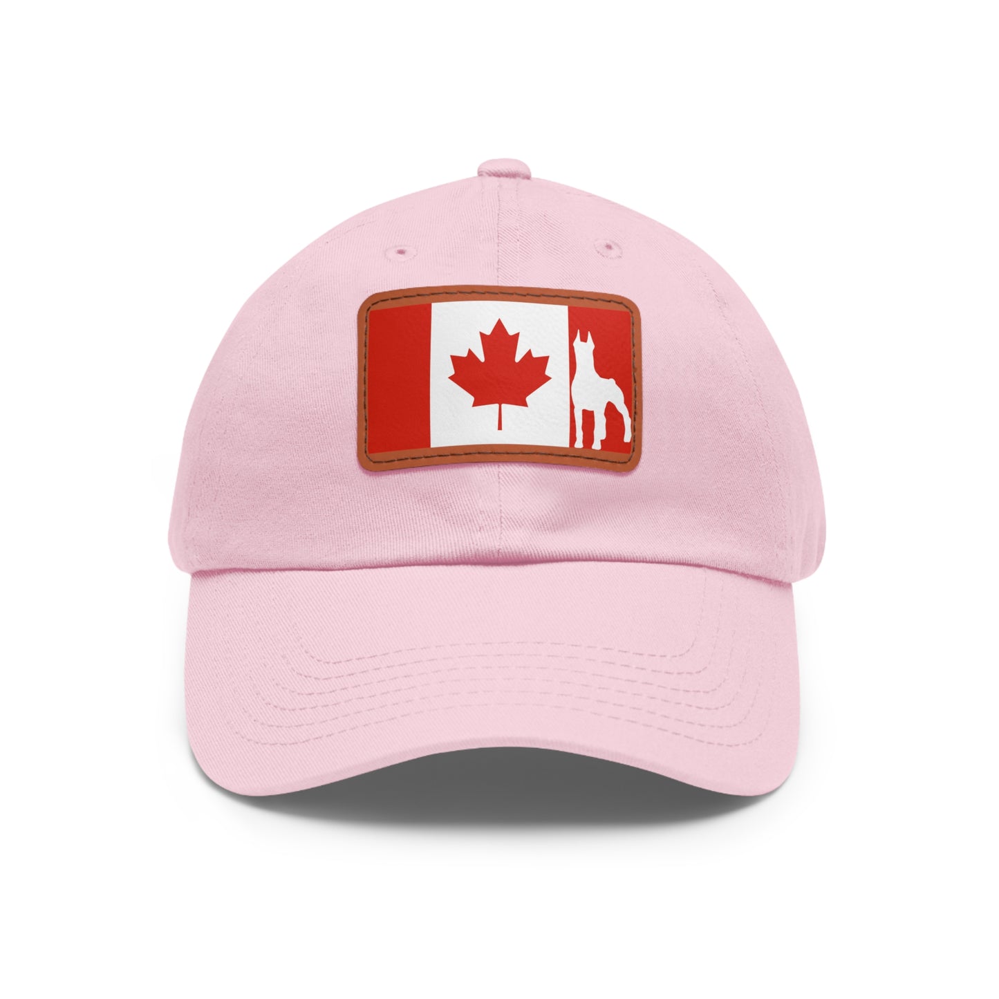 Doberman Protect Canada 2 Dad Hat with Leather Patch (Rectangle)