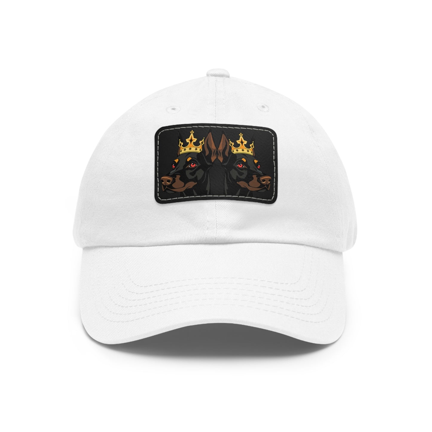 Crown 1 Dad Hat with Leather Patch (Rectangle)