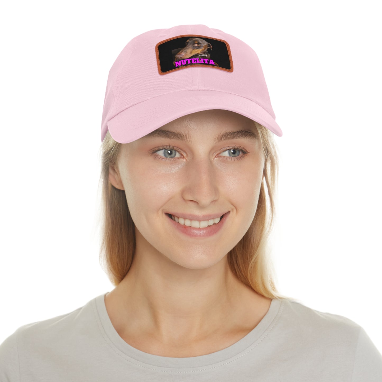 Custom Picture & Text Dad Hat with Leather Patch (Rectangle)