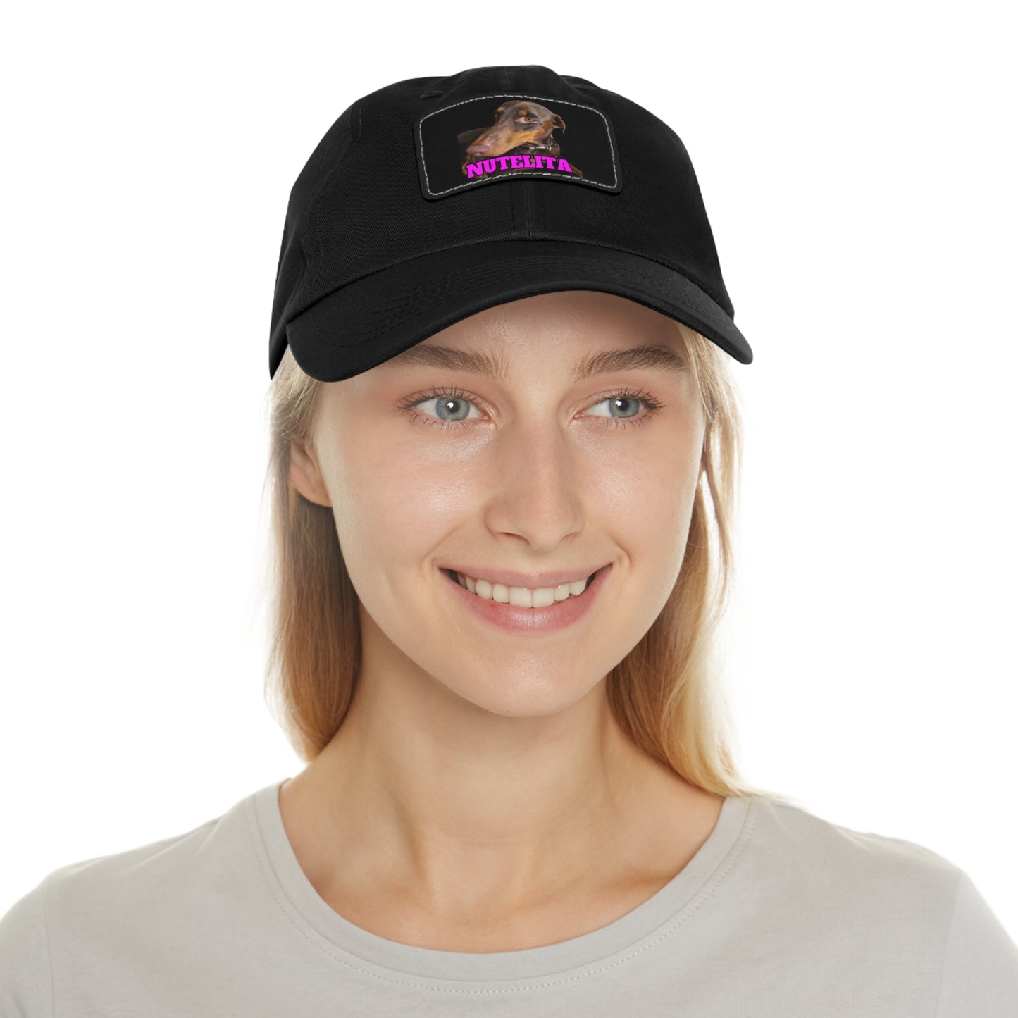 Custom Picture & Text Dad Hat with Leather Patch (Rectangle)
