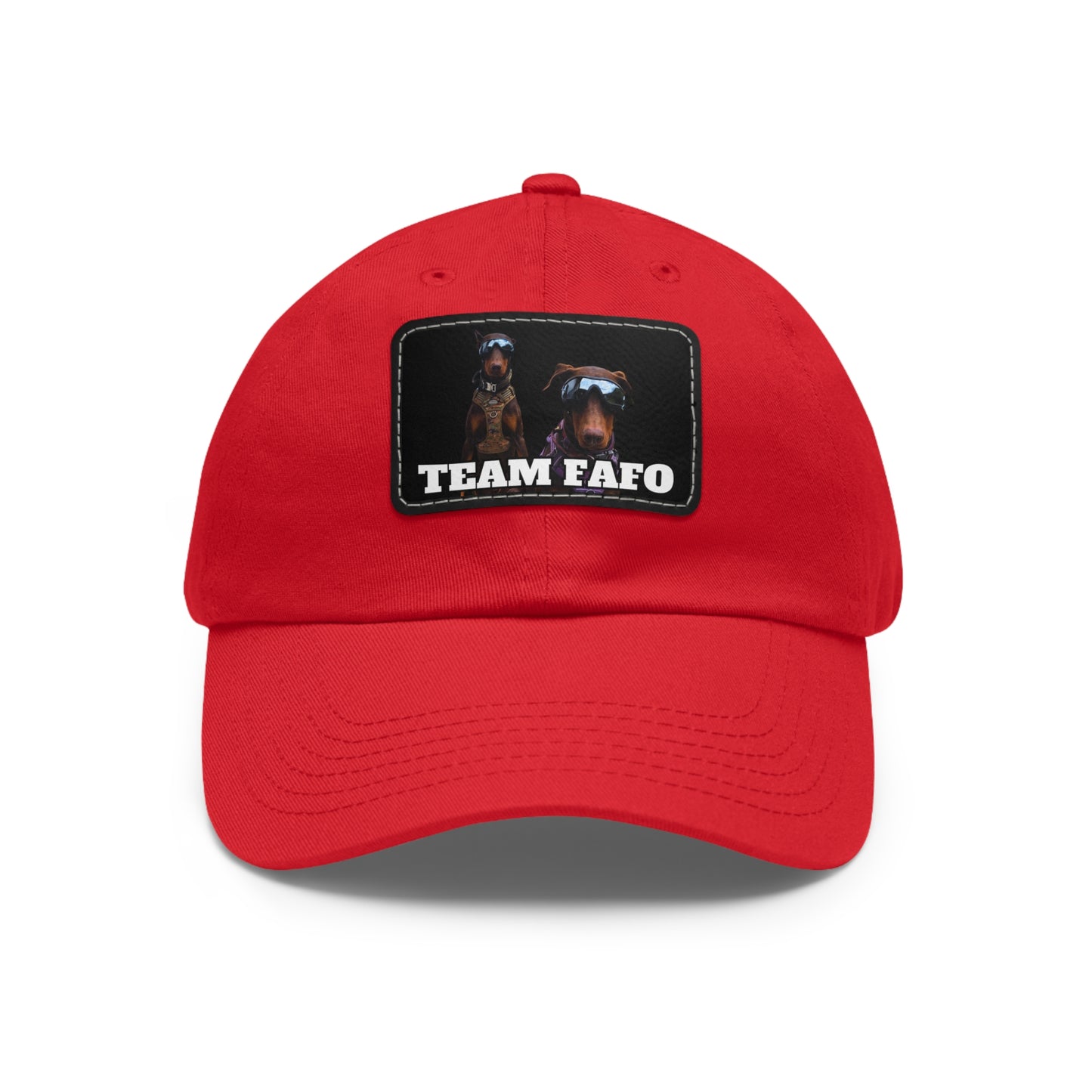 Custom Picture & Text Dad Hat with Leather Patch (Rectangle)
