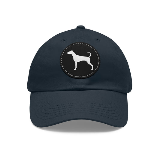 N 8 Dad Hat with Leather Patch (Round)