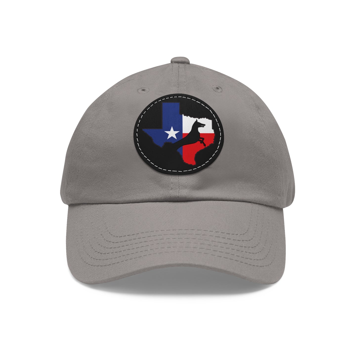 Texas 1 Dad Hat with Leather Patch (Round)
