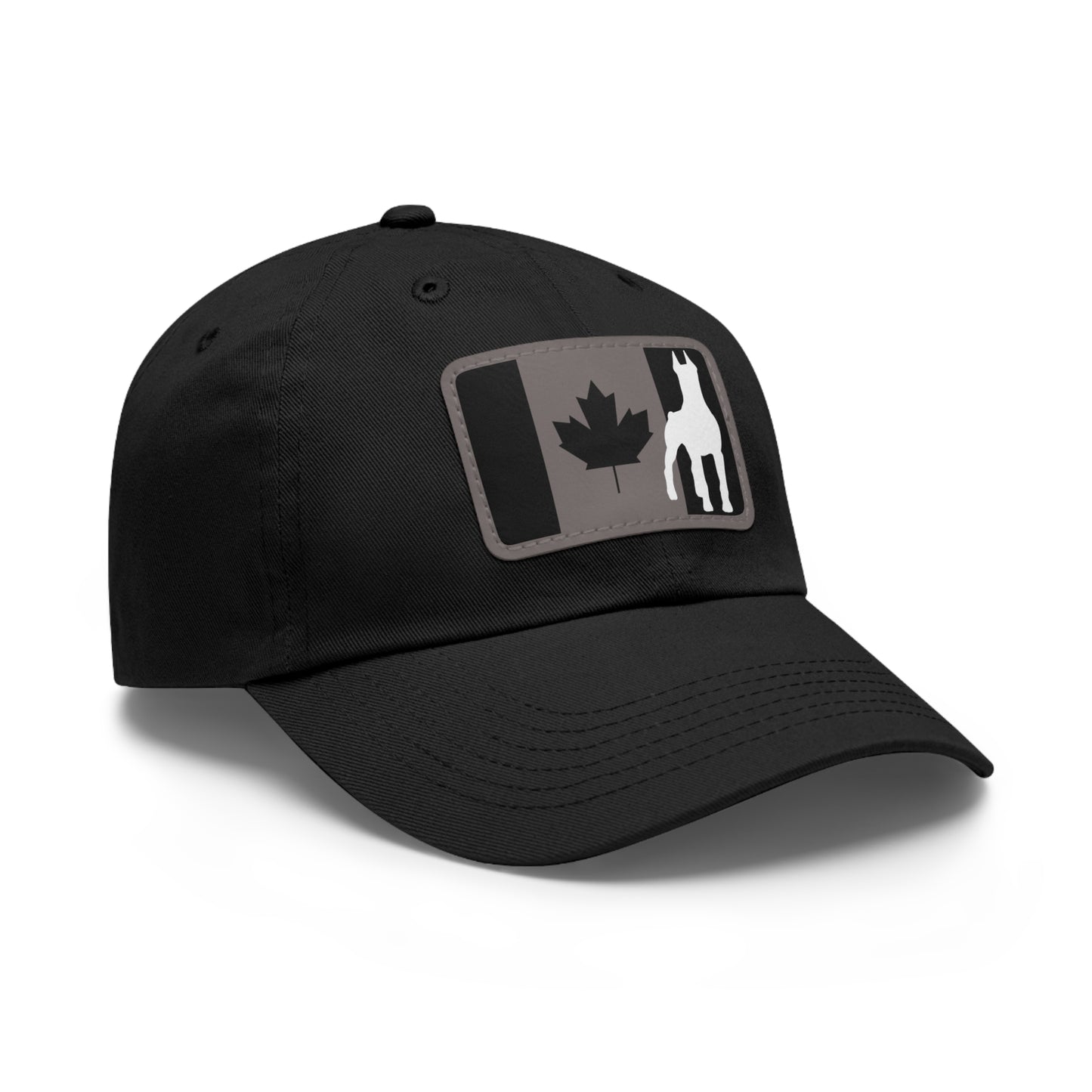 Doberman Protect Canada 1 Dad Hat with Leather Patch (Rectangle)