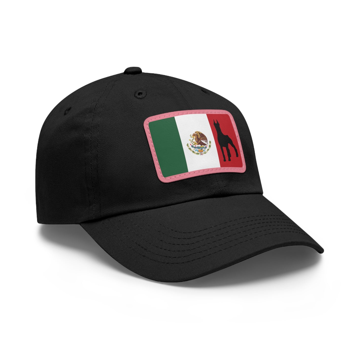 Doberman Mexico Protect 1 Dad Hat with Leather Patch (Rectangle)