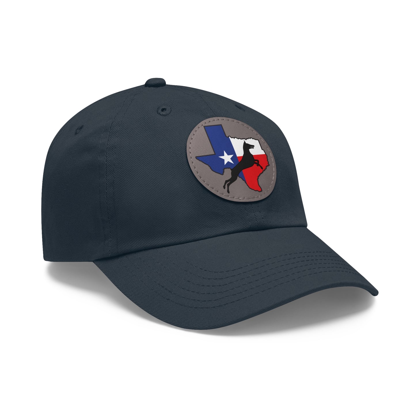 Texas 1 Dad Hat with Leather Patch (Round)