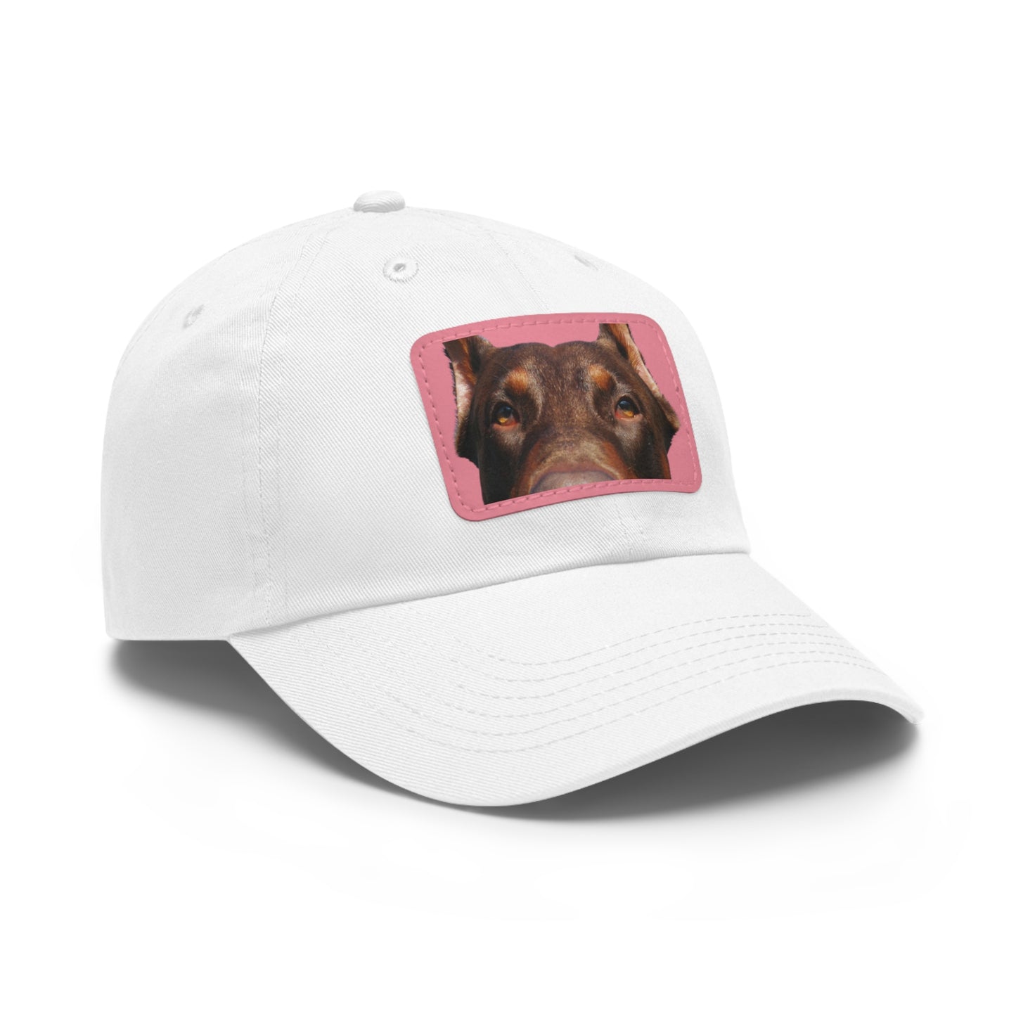 Doberman 1 Rust Dad Hat with Leather Patch (Rectangle)