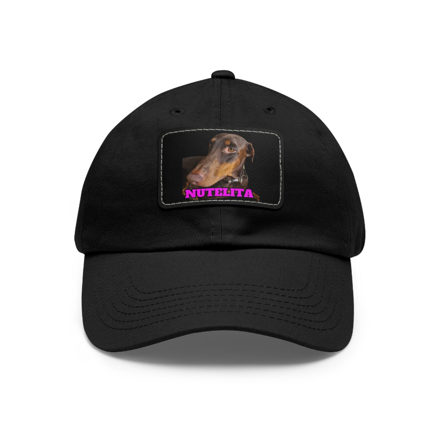 Custom Picture & Text Dad Hat with Leather Patch (Rectangle)