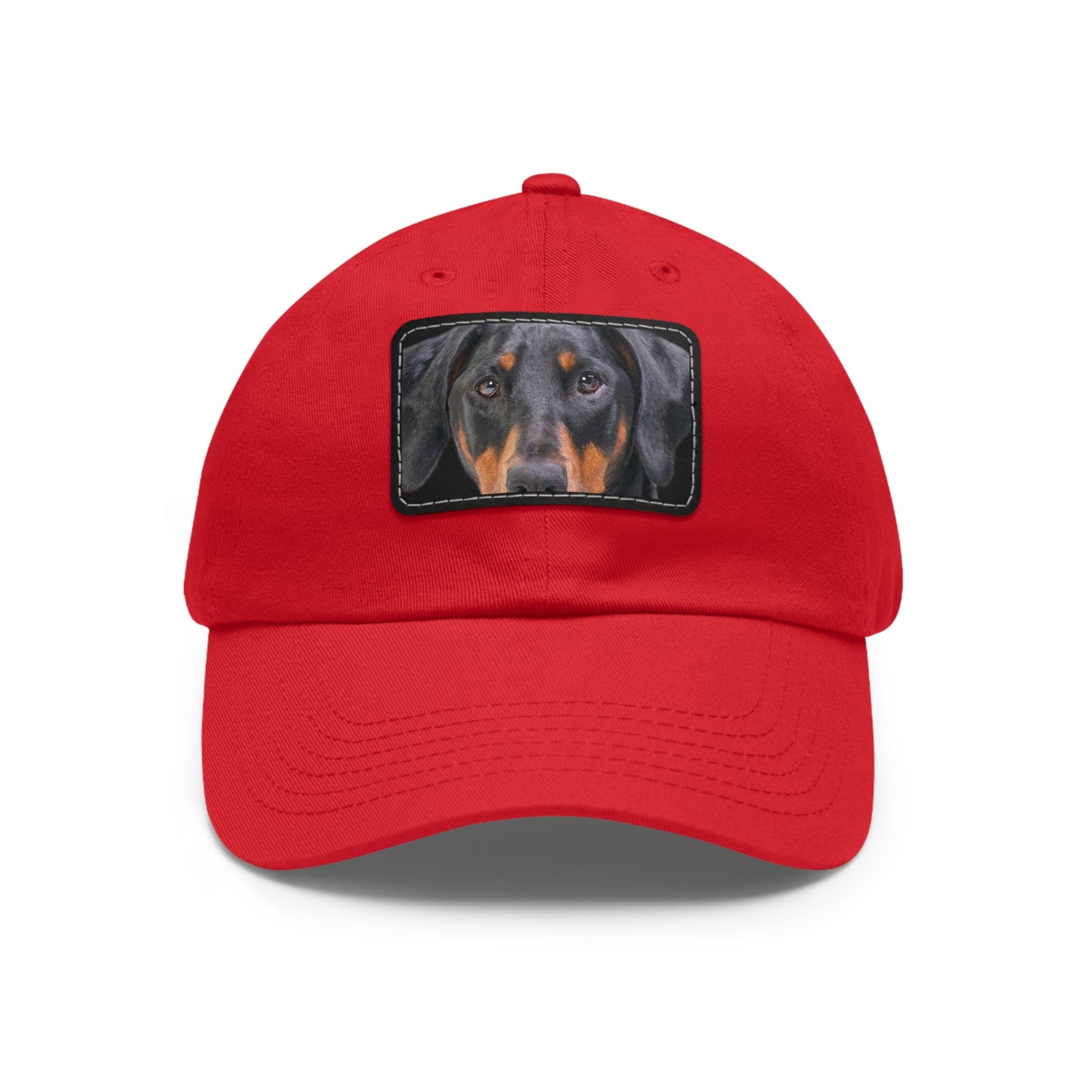 Doberman N 2 Dad Hat with Leather Patch (Rectangle)