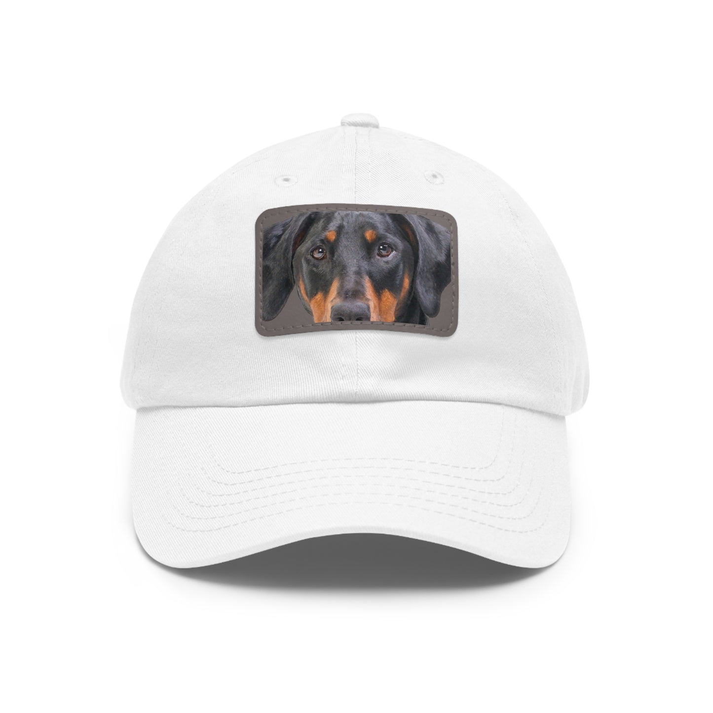 Doberman N 2 Dad Hat with Leather Patch (Rectangle)