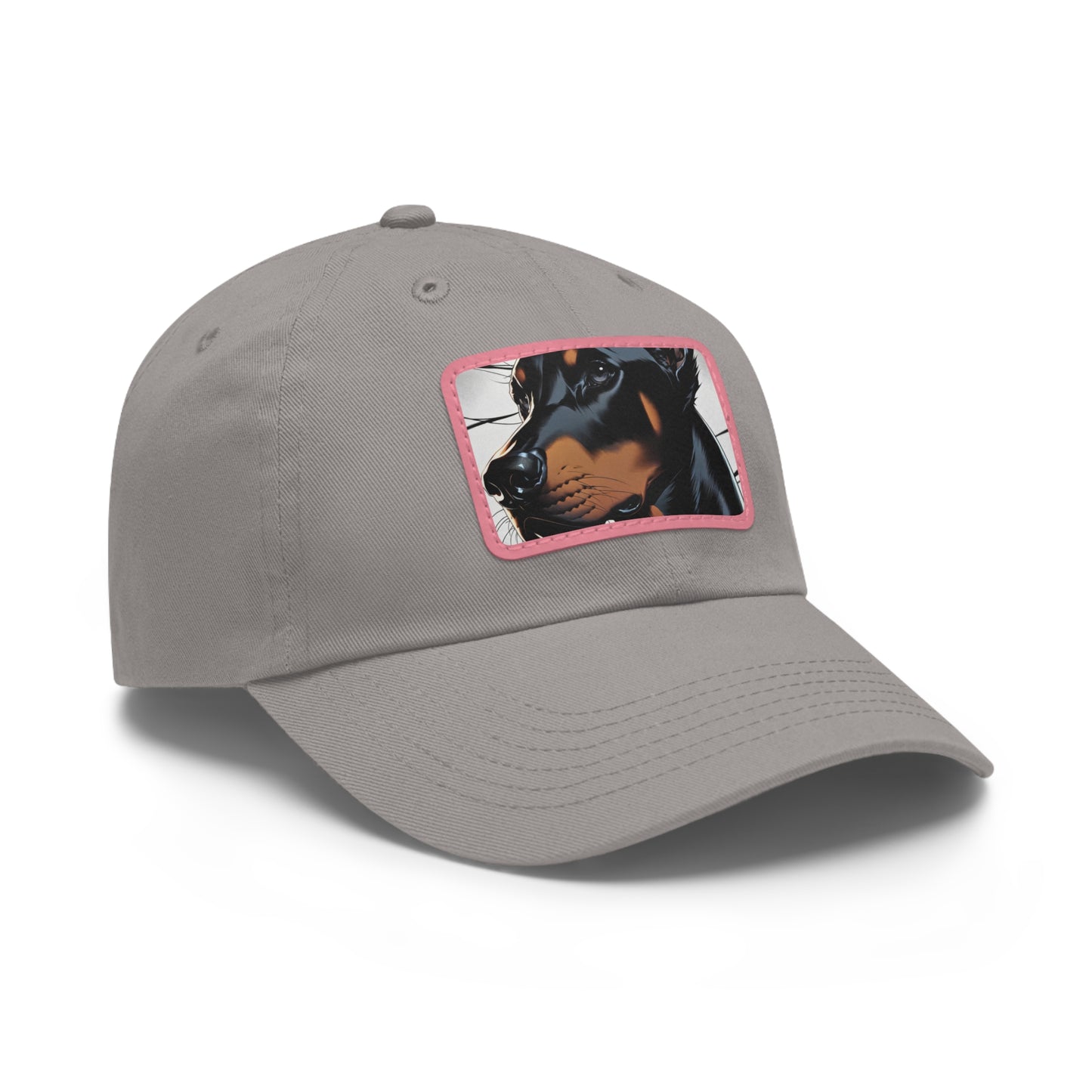 Doberman 1 Dad Hat with Leather Patch (Rectangle)