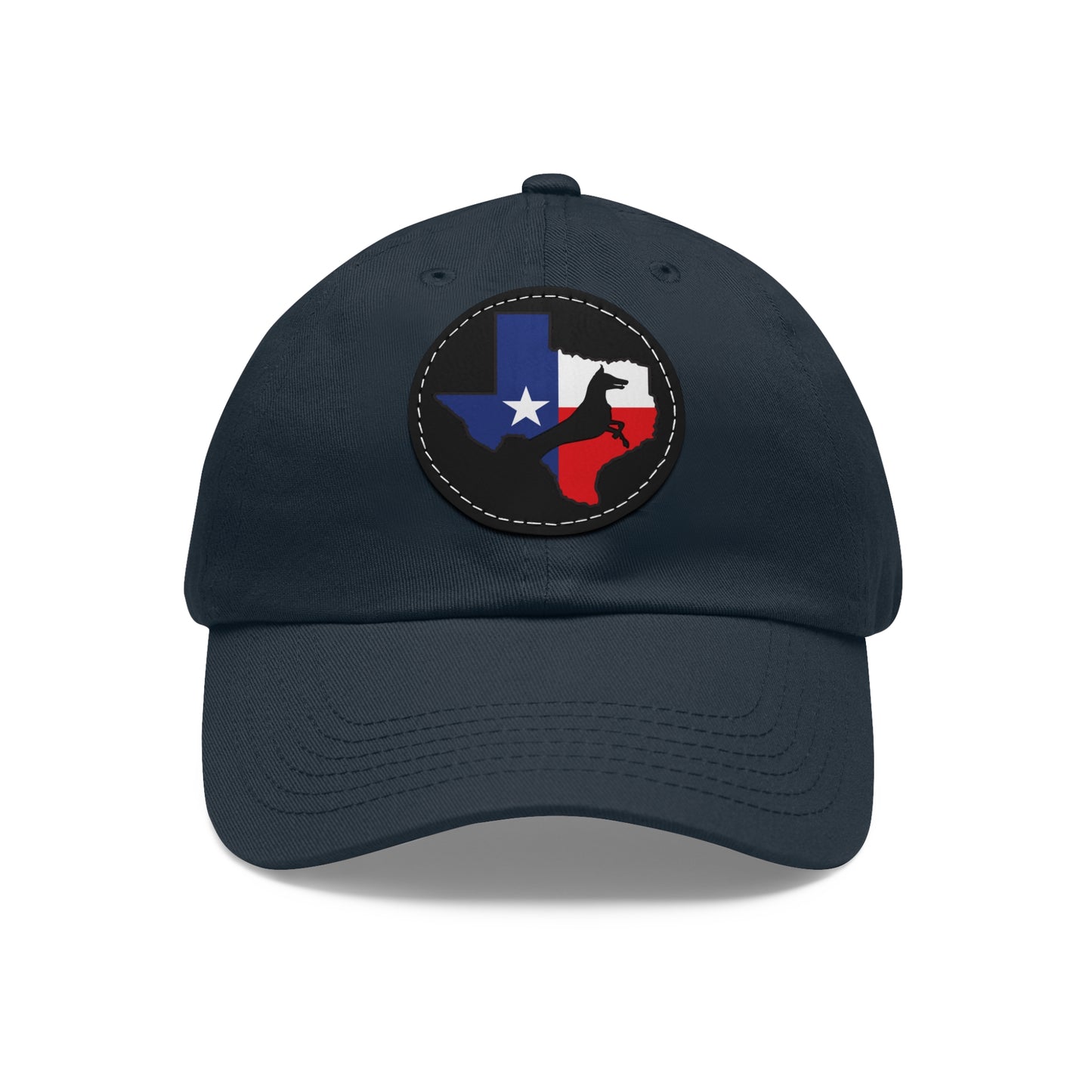 Texas 1 Dad Hat with Leather Patch (Round)