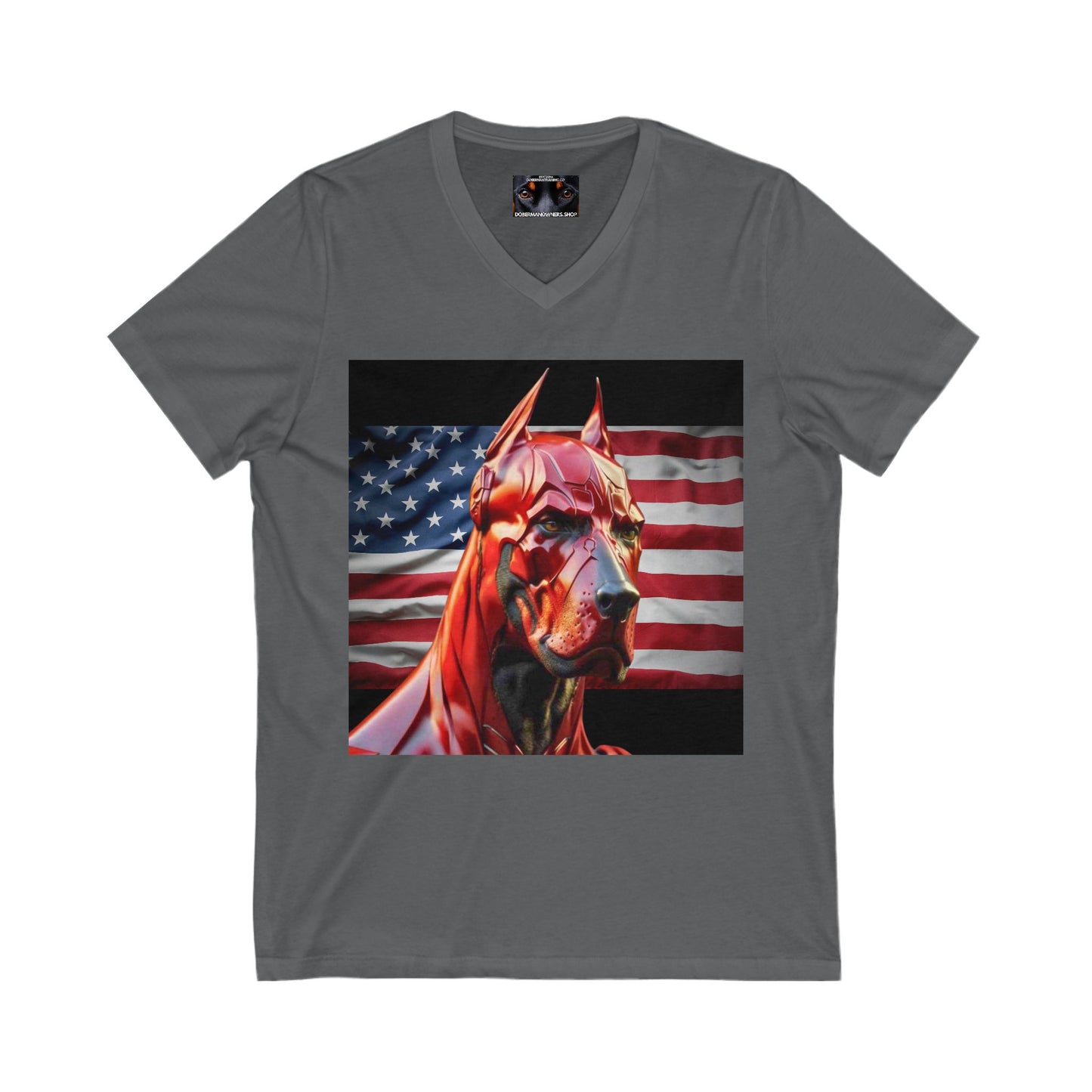 USA 3 Private Label Unisex Jersey Short Sleeve V-Neck Tee