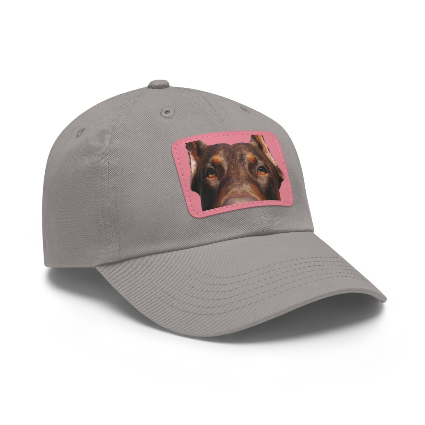 Doberman 1 Rust Dad Hat with Leather Patch (Rectangle)