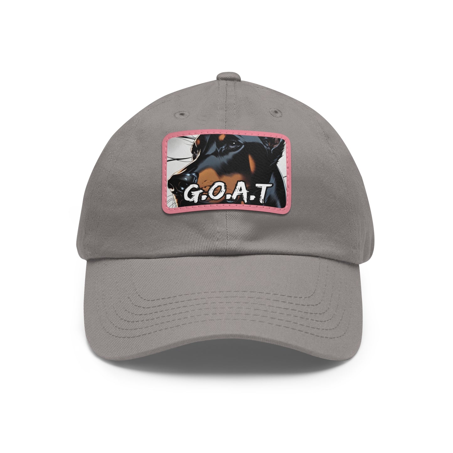 Doberman GOAT 1 Dad Hat with Leather Patch (Rectangle)