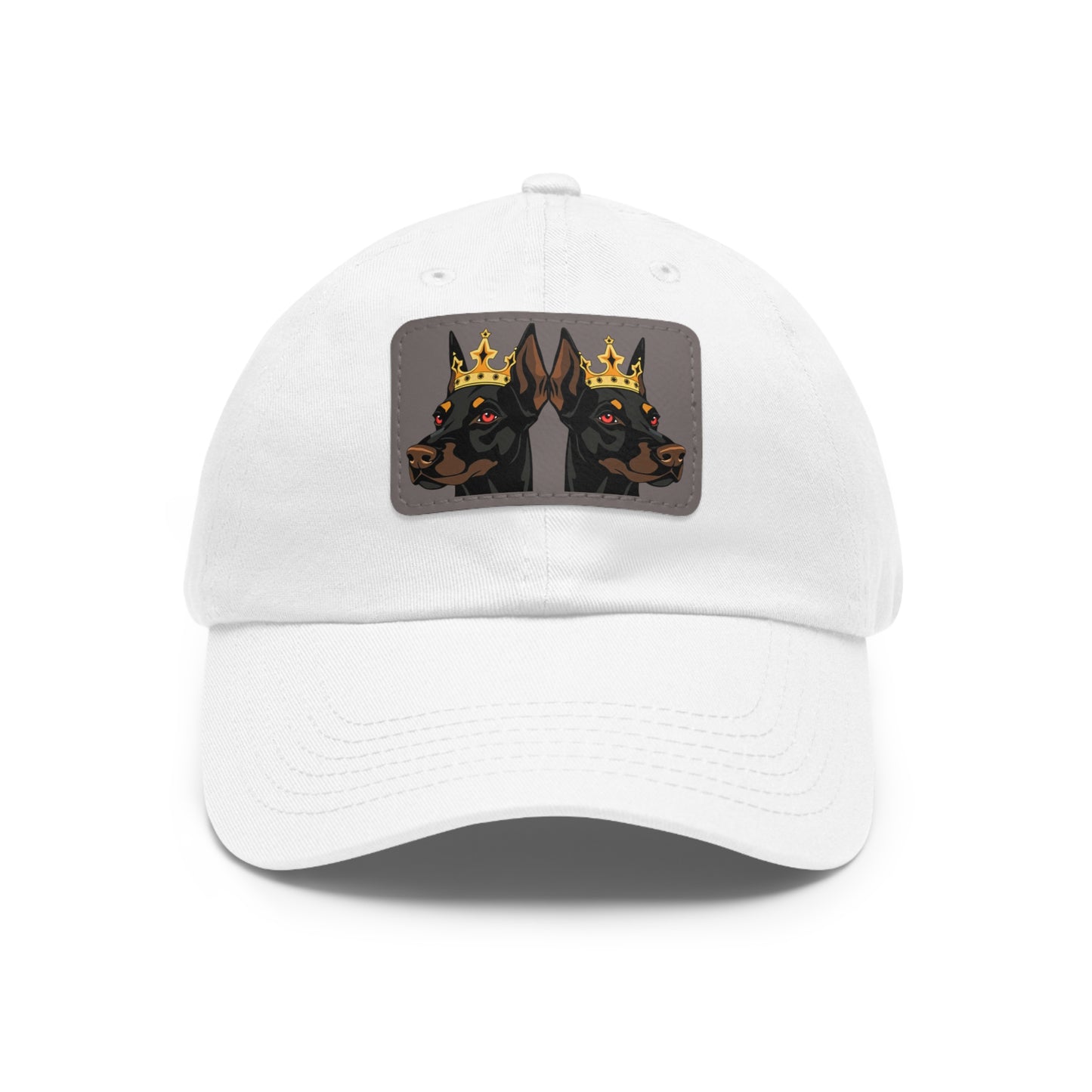 Crown 1 Dad Hat with Leather Patch (Rectangle)