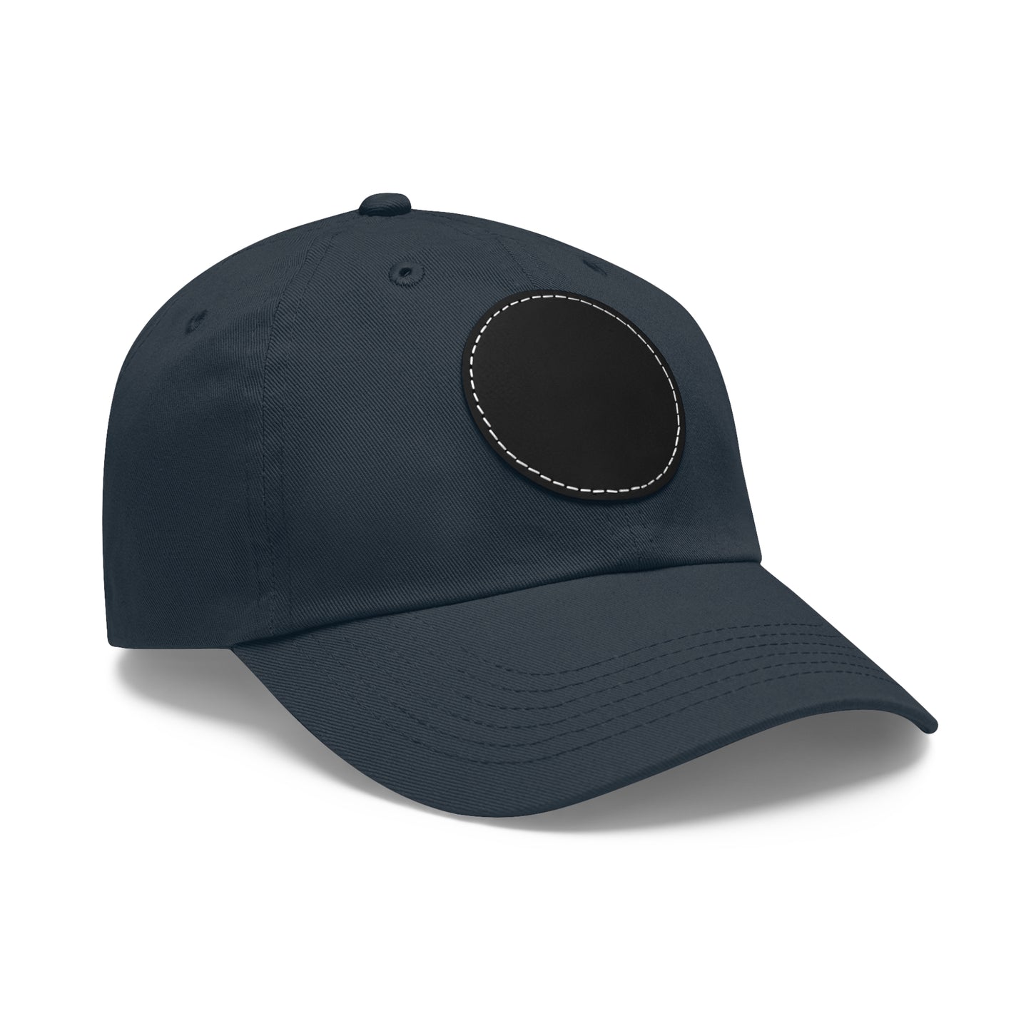 N 6 Dad Hat with Leather Patch (Round)