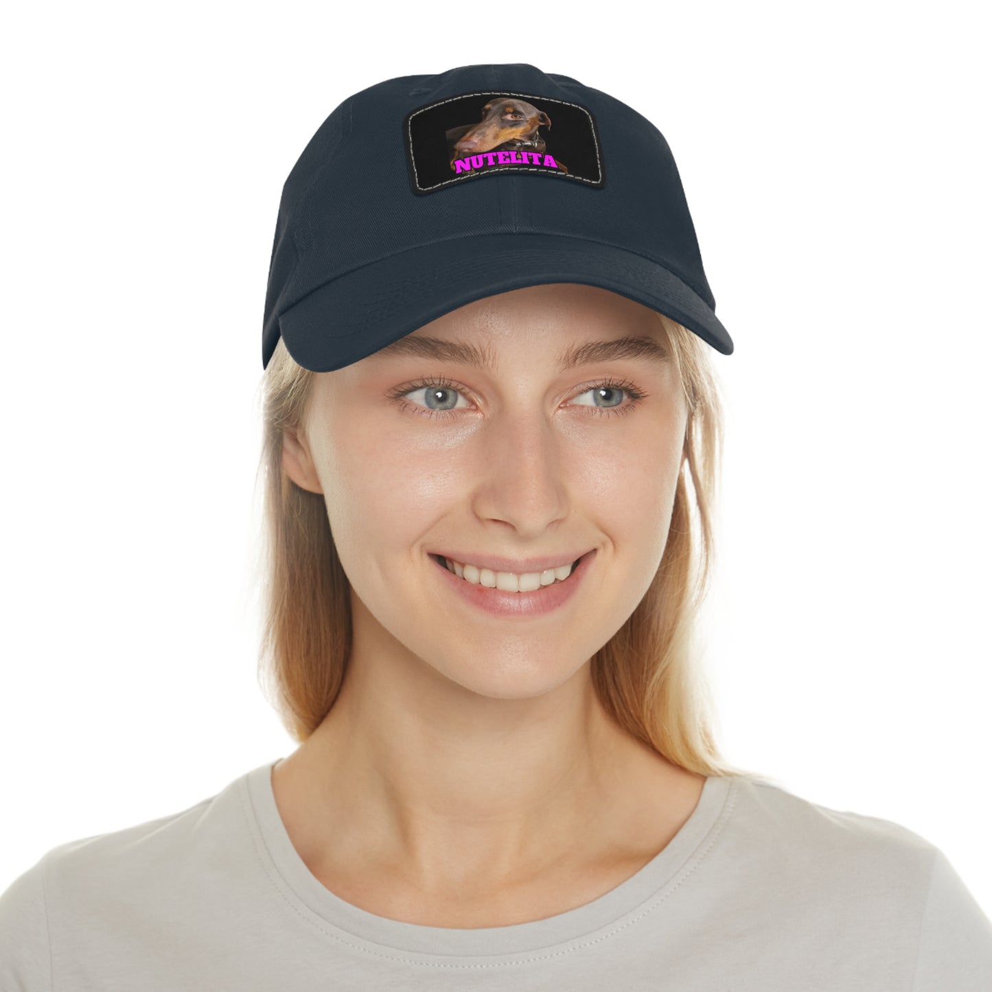 Custom Picture & Text Dad Hat with Leather Patch (Rectangle)