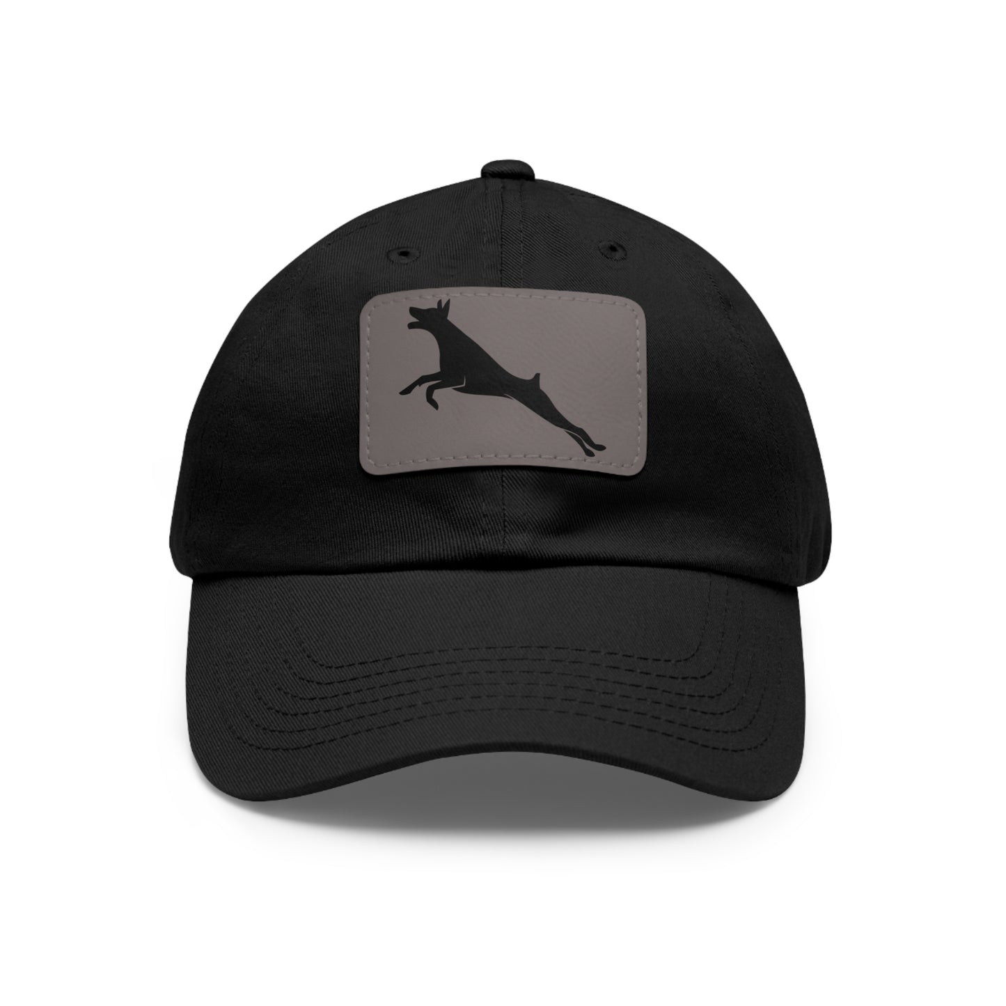 Run 2 Dad Hat with Leather Patch (Rectangle)