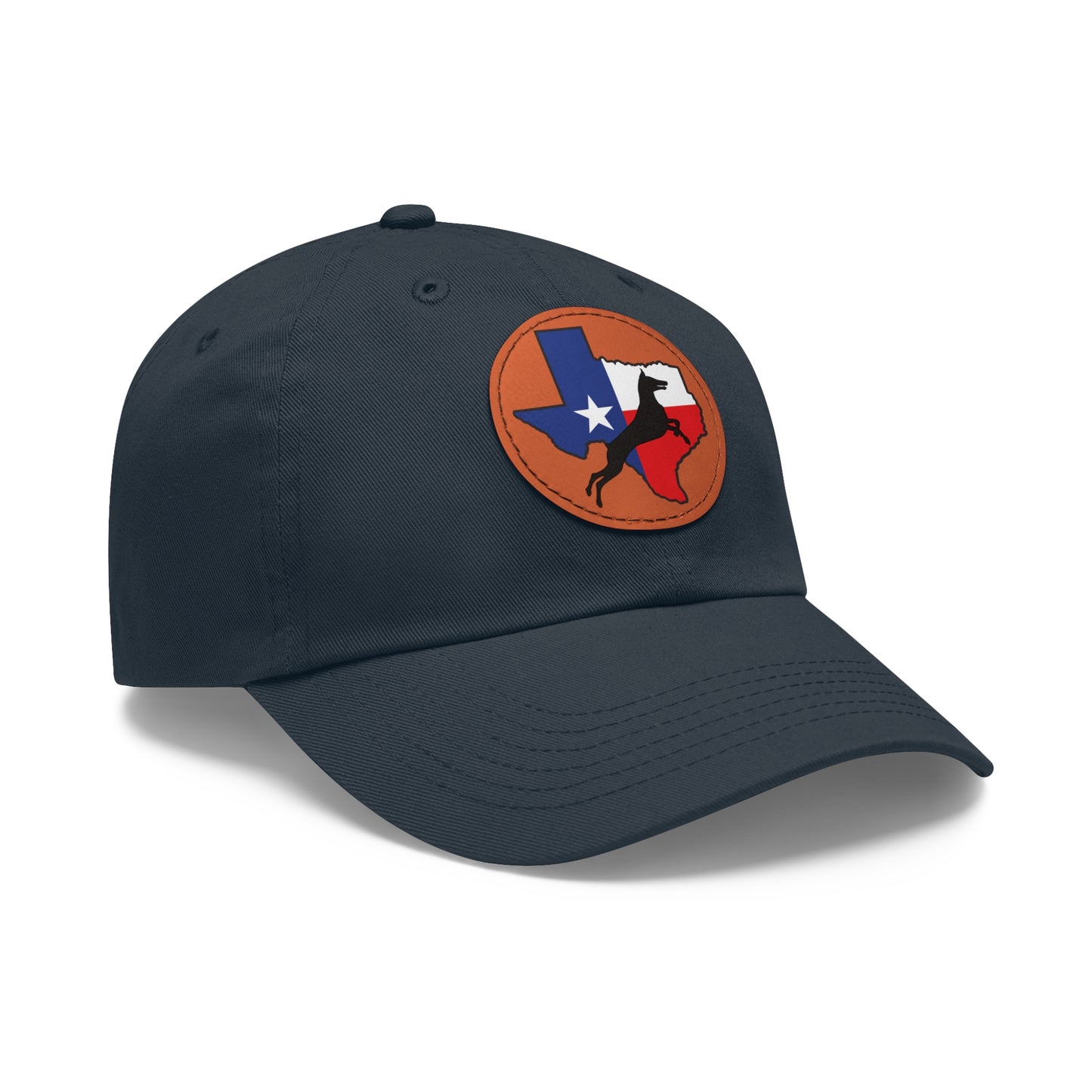 Texas 1 Dad Hat with Leather Patch (Round)
