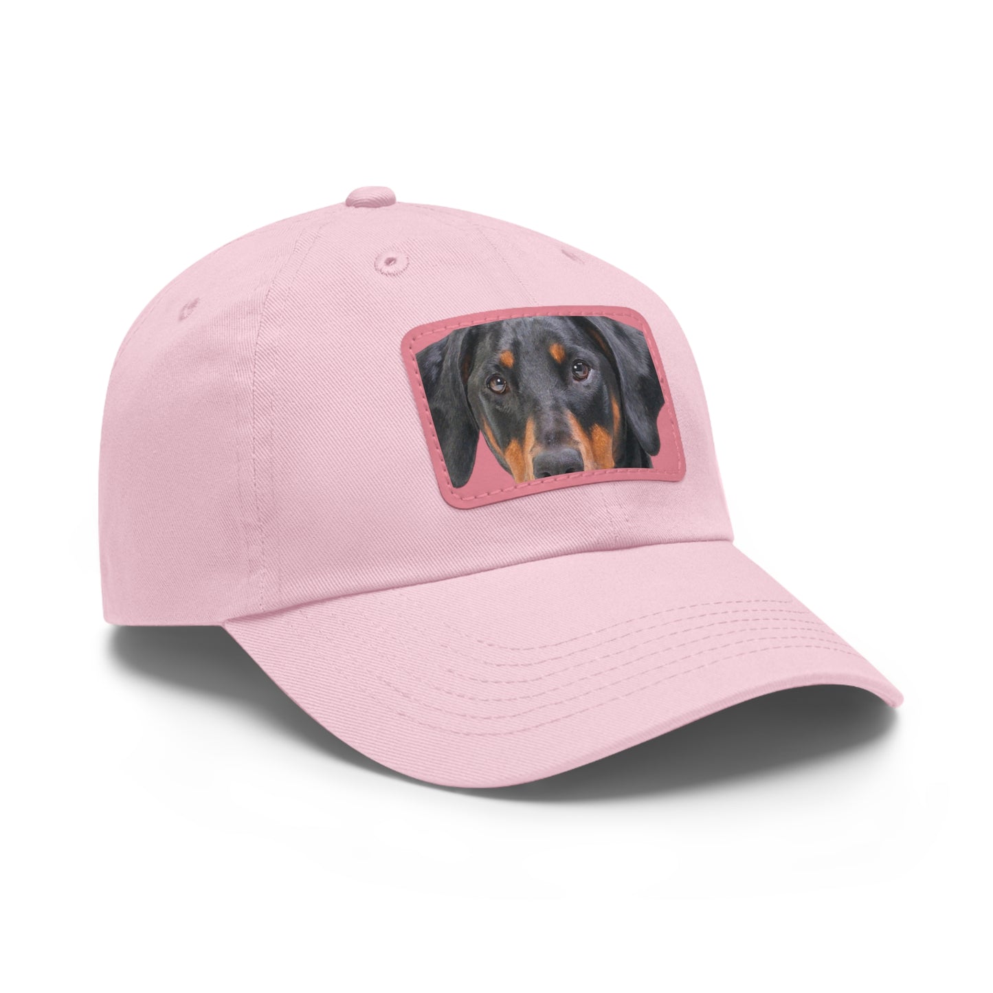 Doberman N 2 Dad Hat with Leather Patch (Rectangle)