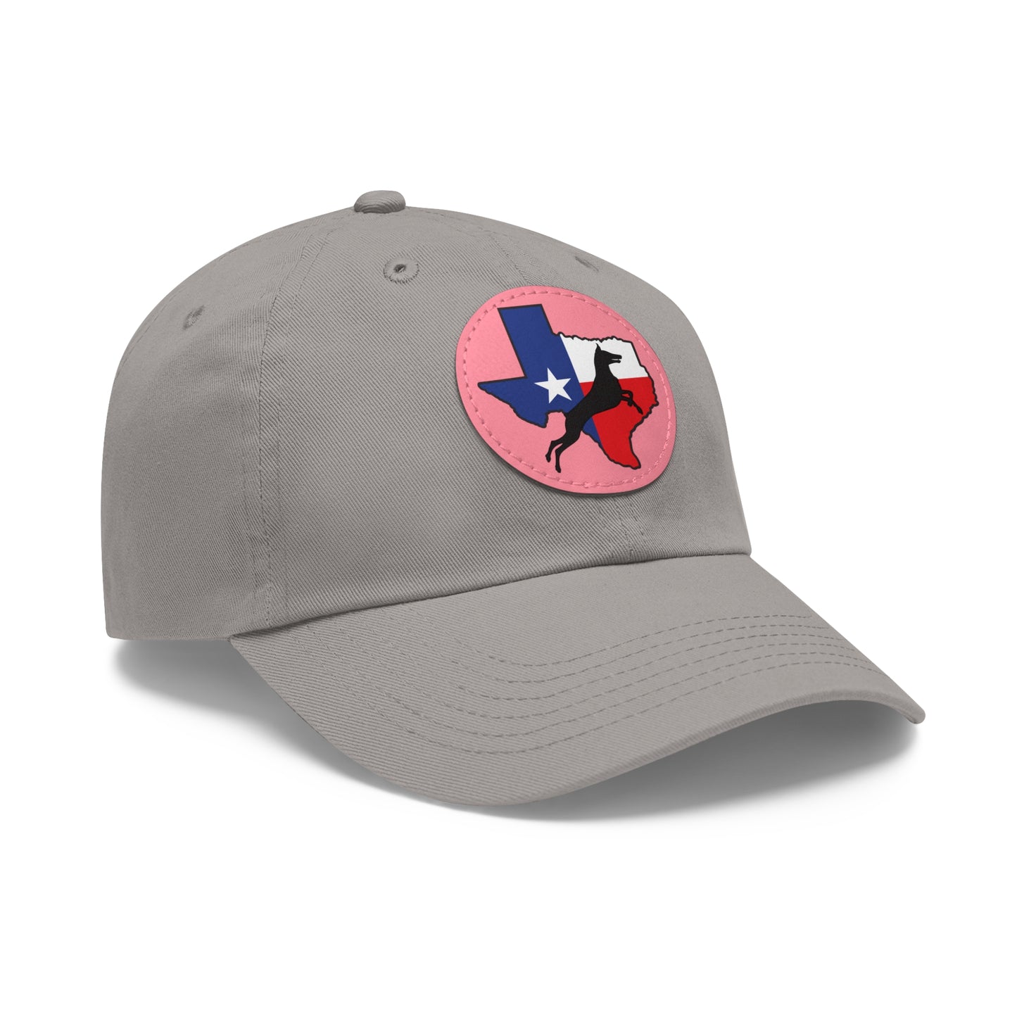 Texas 1 Dad Hat with Leather Patch (Round)