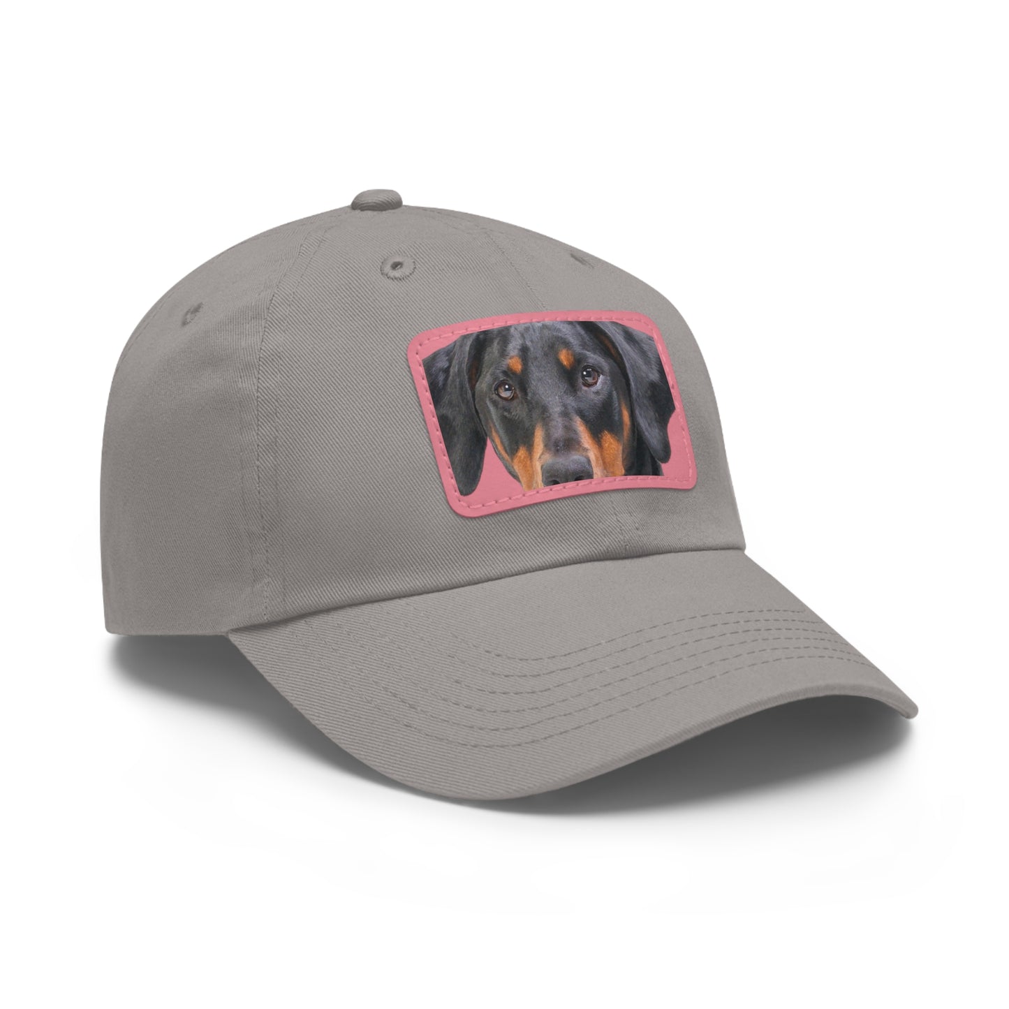 Doberman N 2 Dad Hat with Leather Patch (Rectangle)