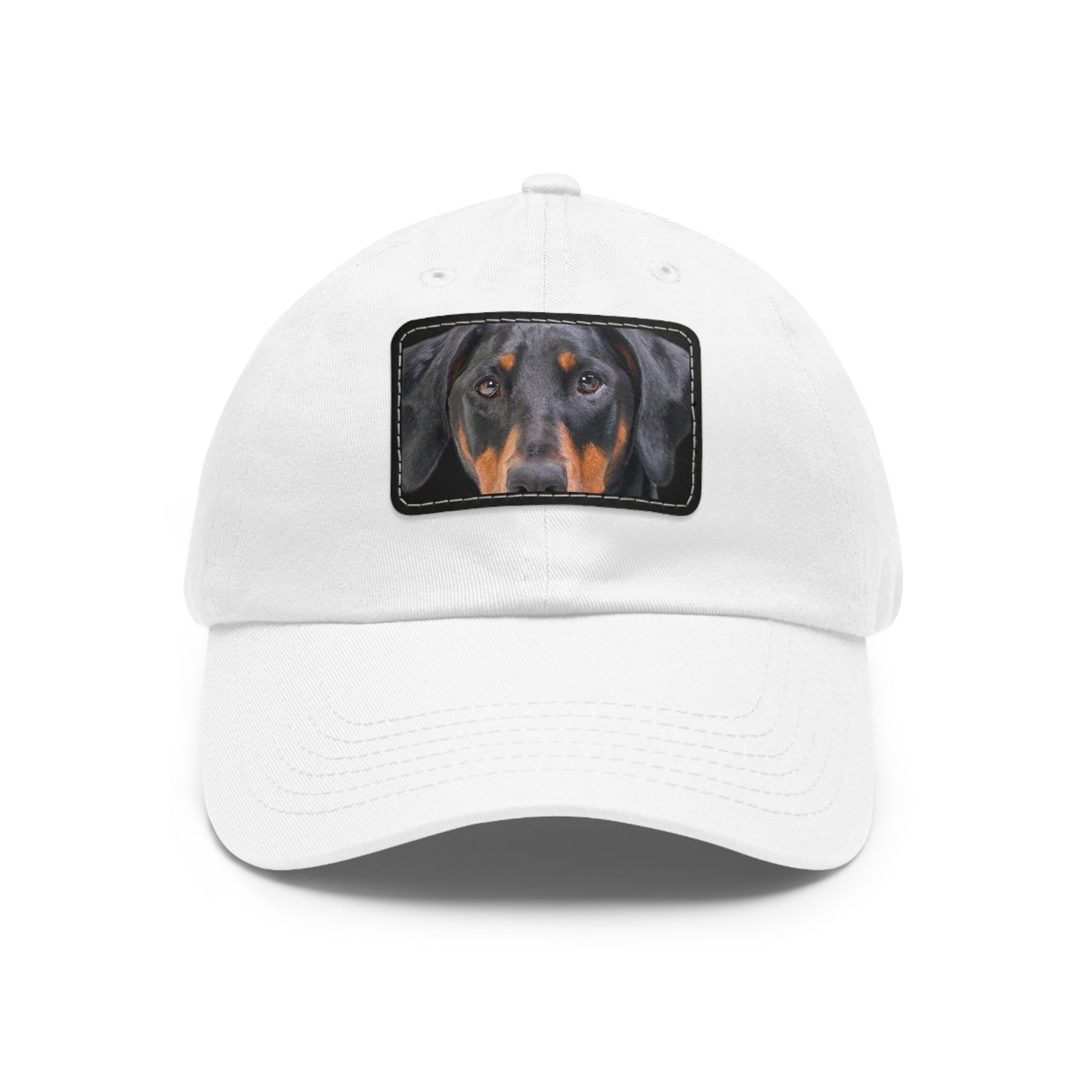 Doberman N 2 Dad Hat with Leather Patch (Rectangle)