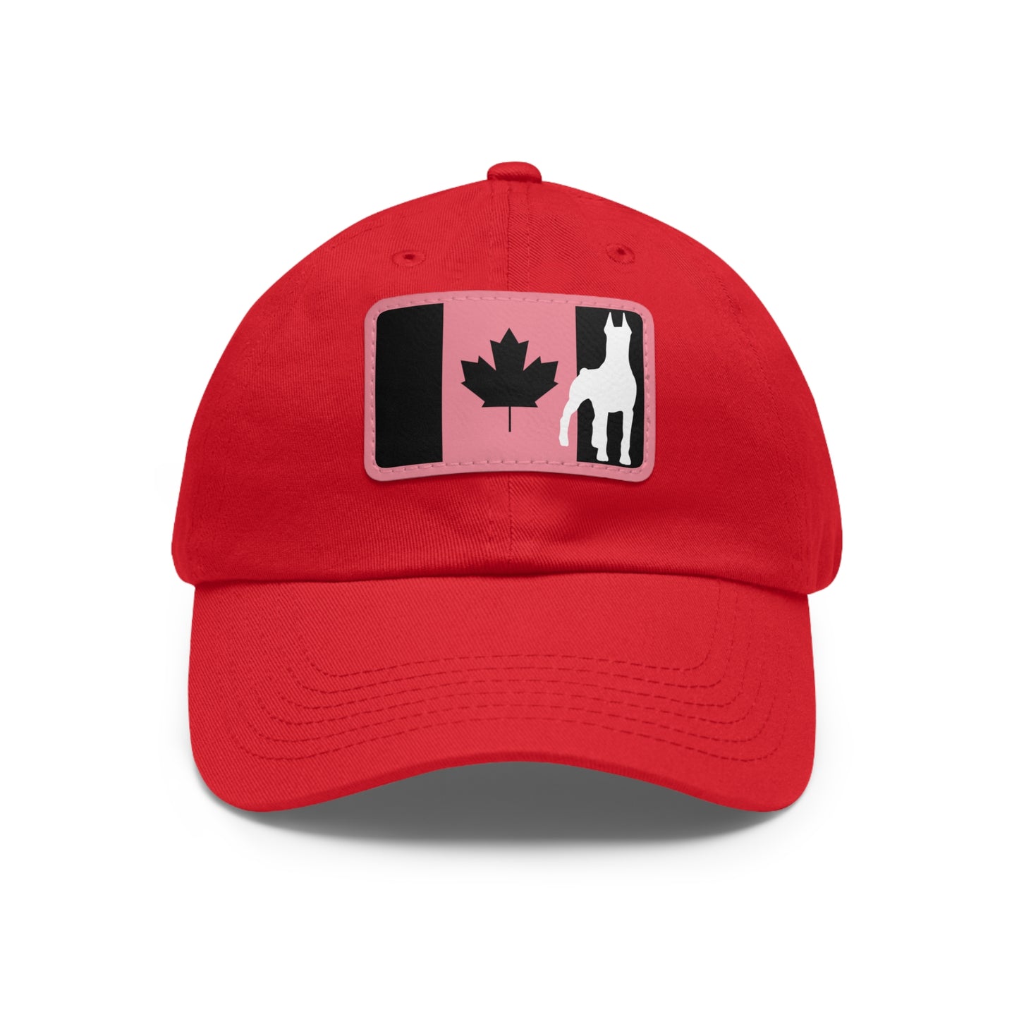 Doberman Protect Canada 1 Dad Hat with Leather Patch (Rectangle)