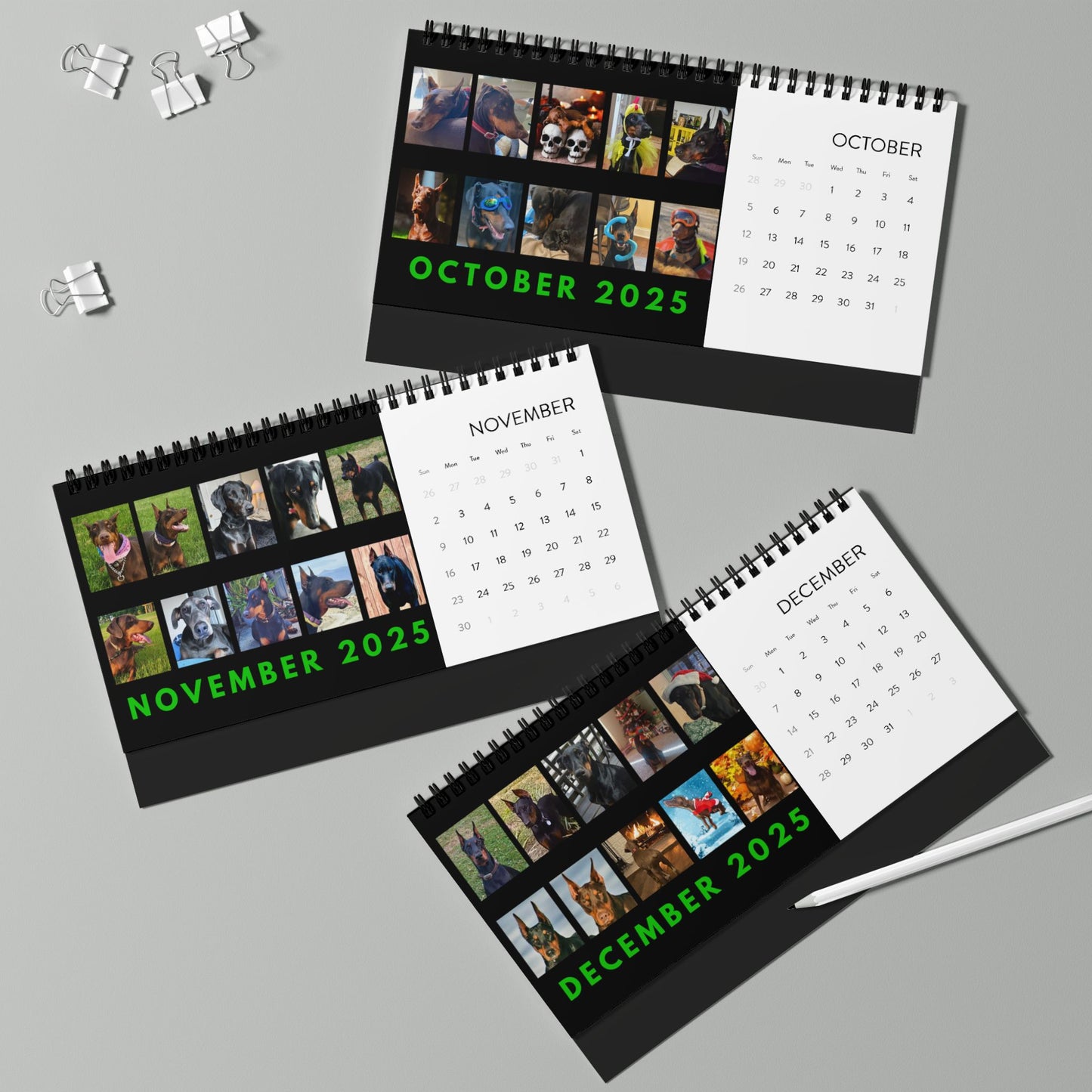 Dobernan DTT 9th Edition Desktop Calendar (2025 grid)