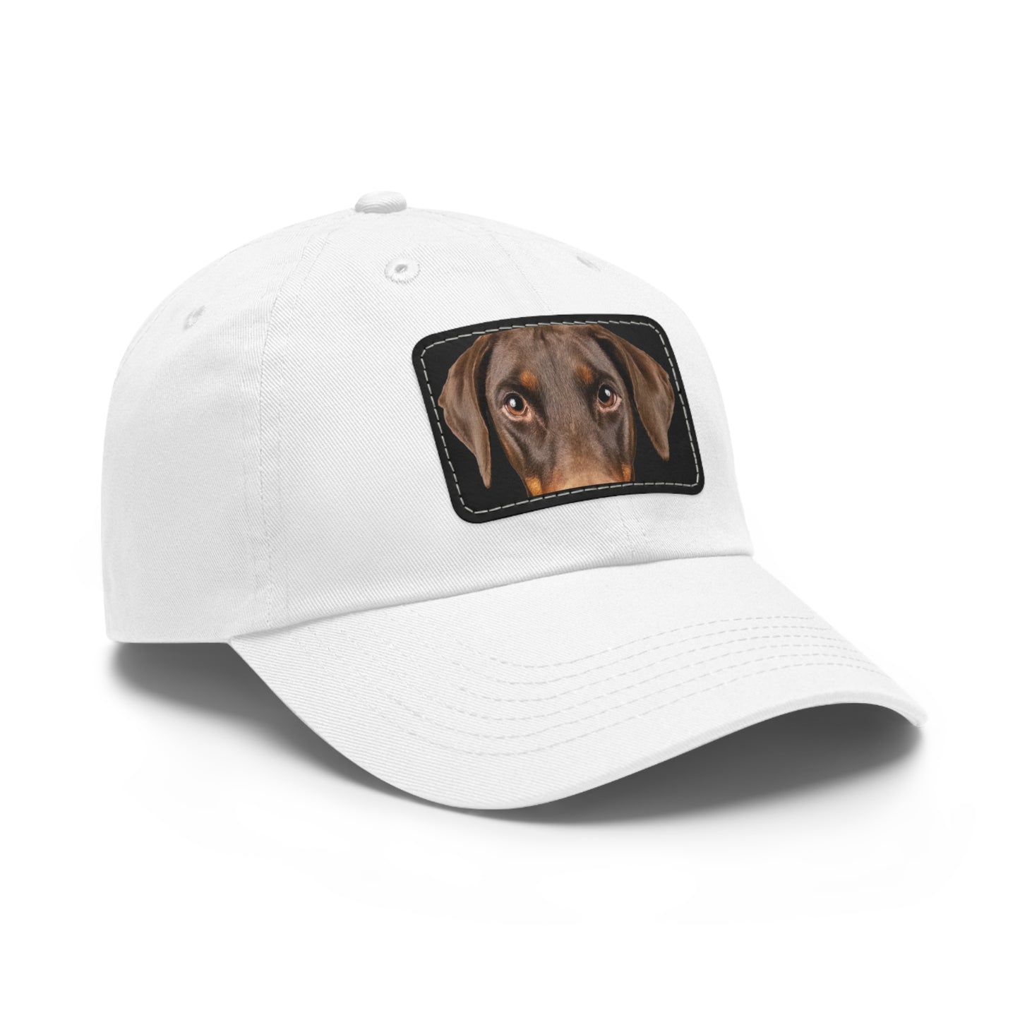 Doberman N 1 Rust Dad Hat with Leather Patch (Rectangle)