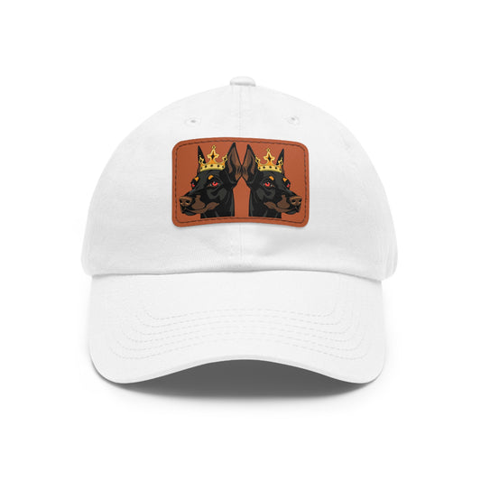 Crown 1 Dad Hat with Leather Patch (Rectangle)